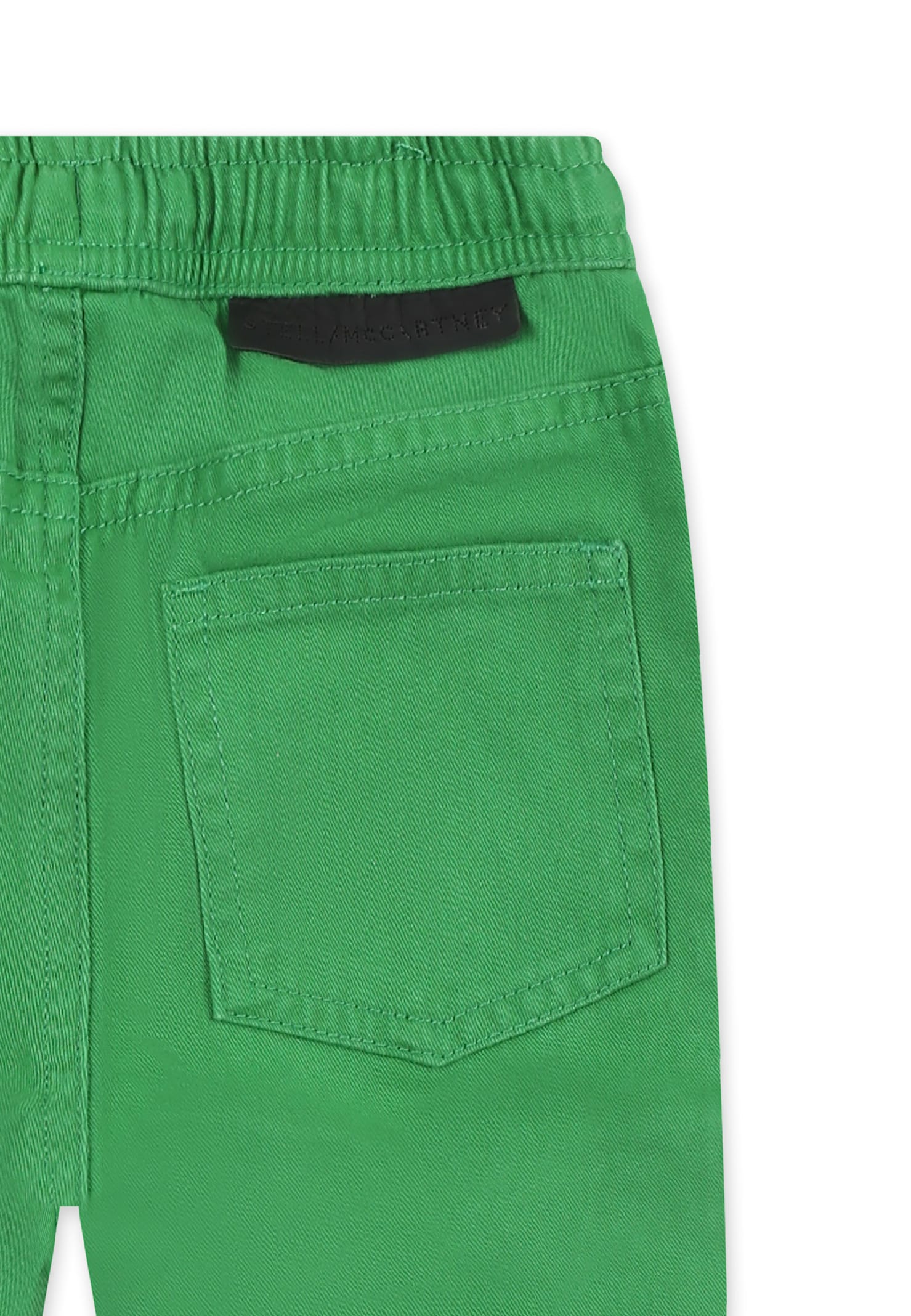Stella Mccartney Green Trousers For Baby Boy With Logo In Green