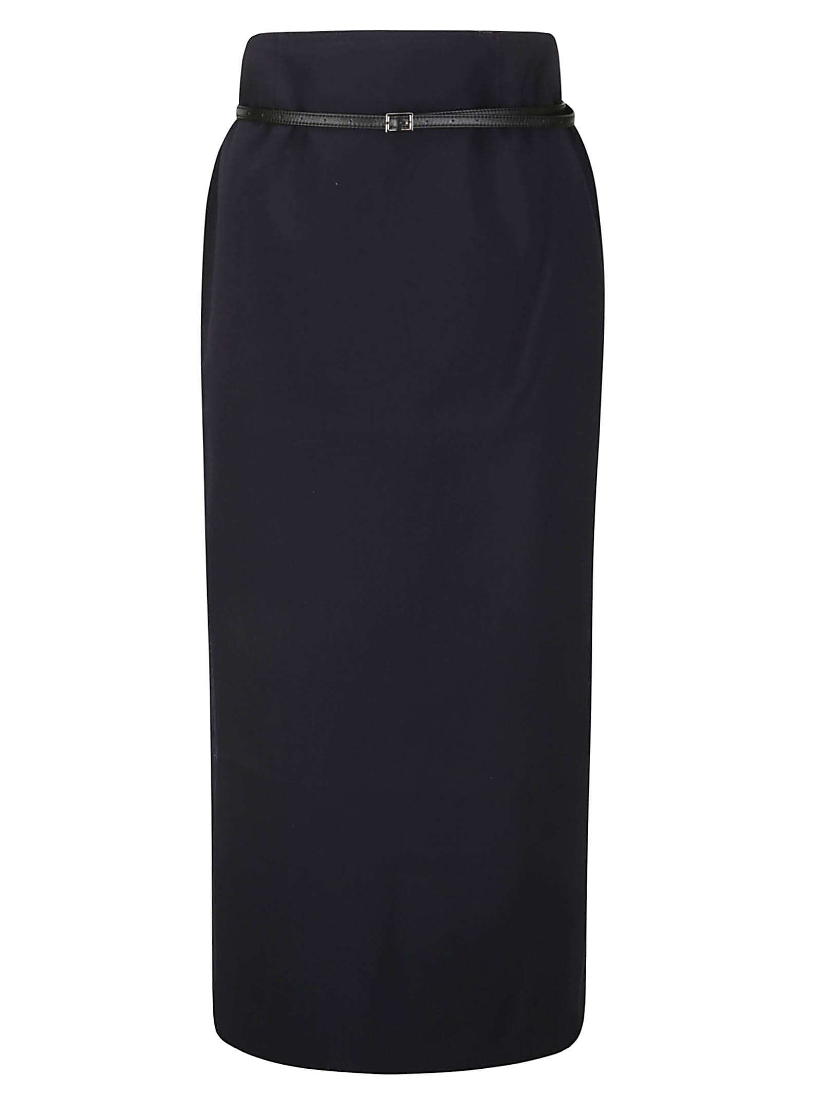 Shop 16arlington Delta Maxi Skirt With Leather Belt In Ink