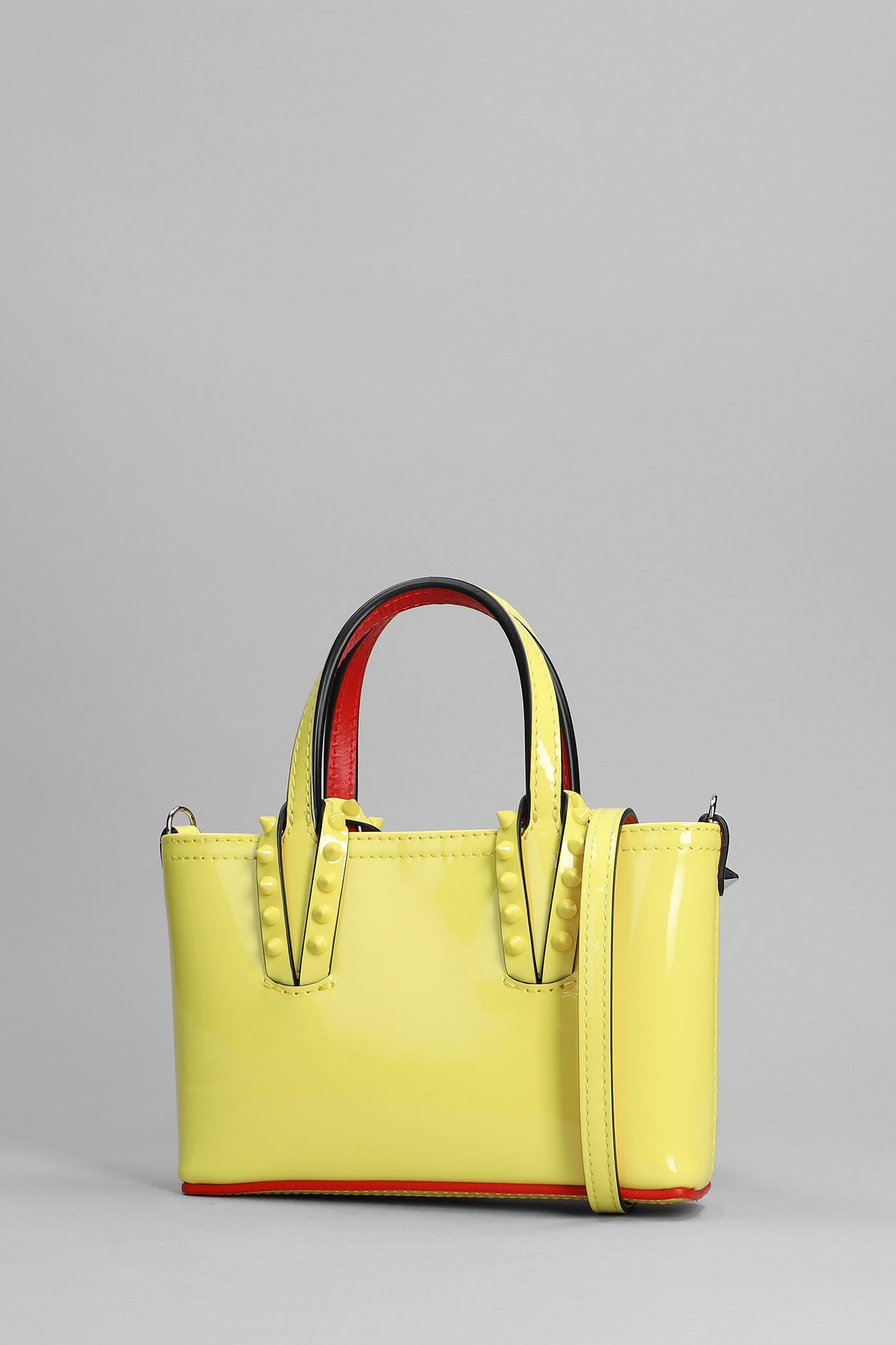Shop Christian Louboutin Cabata Shoulder Bag In Yellow Patent Leather