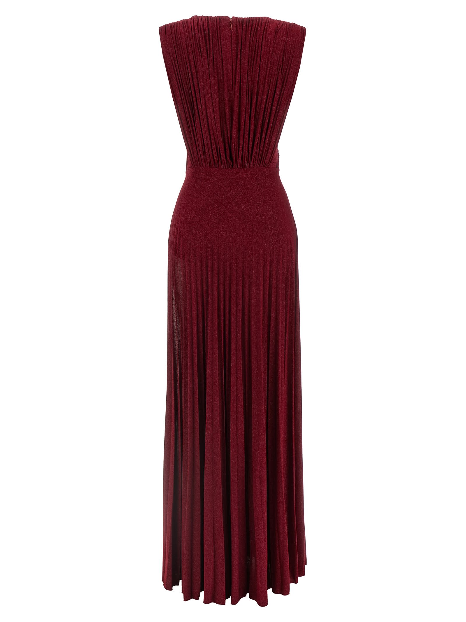 Elisabetta Franchi 'red Carpet' Dress In Burgundy