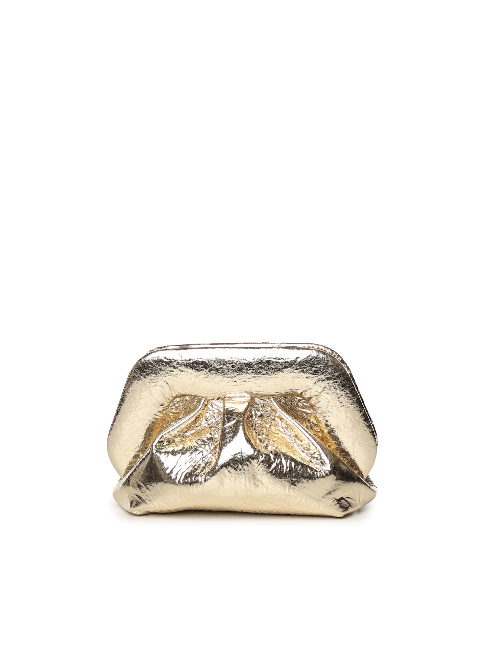 Themoirè Gea Clutch Pineapple Leather In Golden