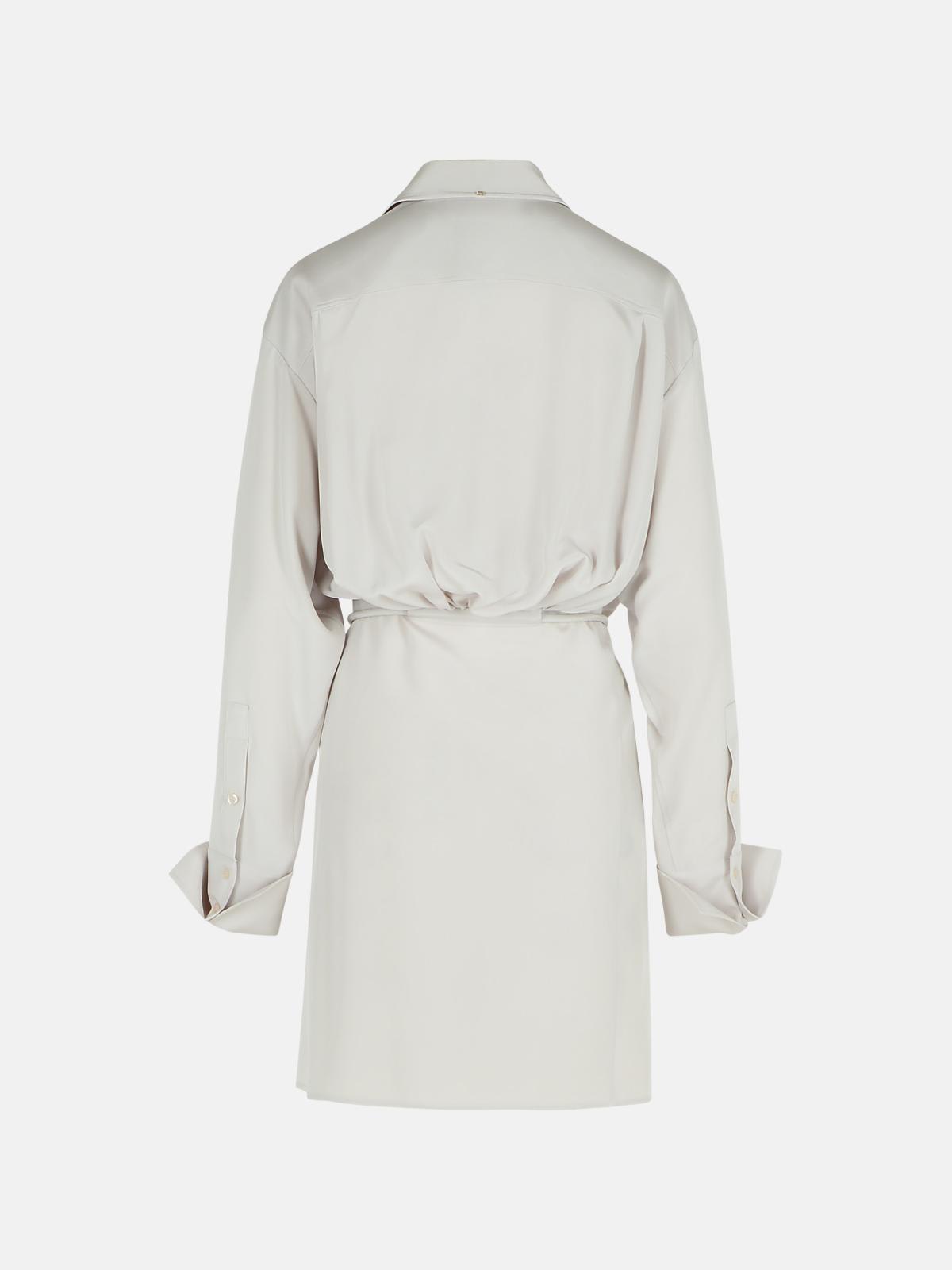 Sportmax Eolie Grey Silk Dress In Silver