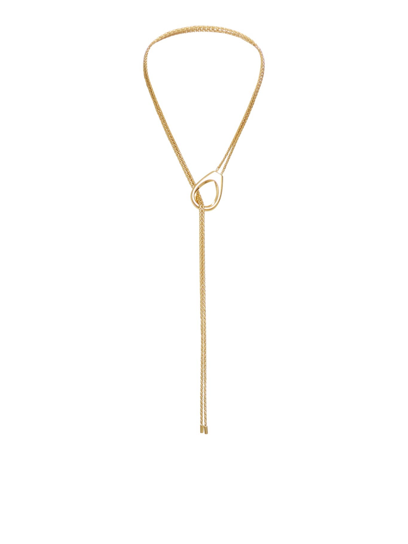Shop Tom Ford Brass Lariat Necklace In Vintage Gold