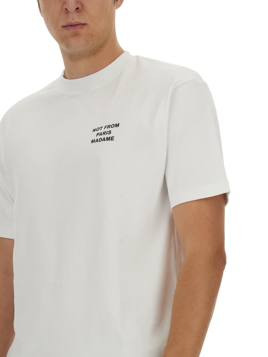 Shop Drôle De Monsieur Cotton T-shirt In White