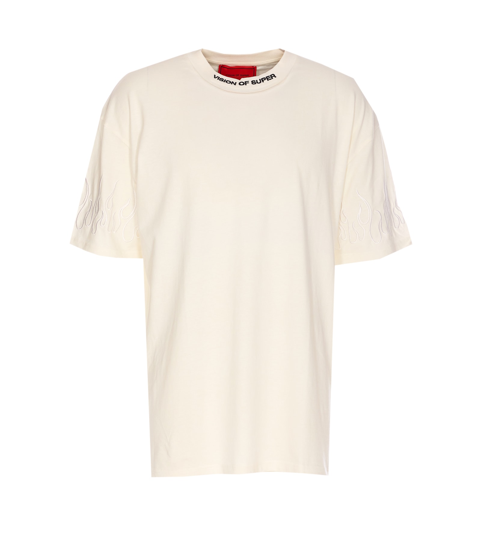 T-shirt With Embroidered Flames