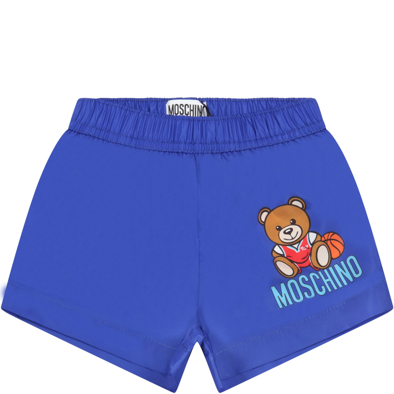 Moschino Blue Swimshort For Baby Boy With Logo
