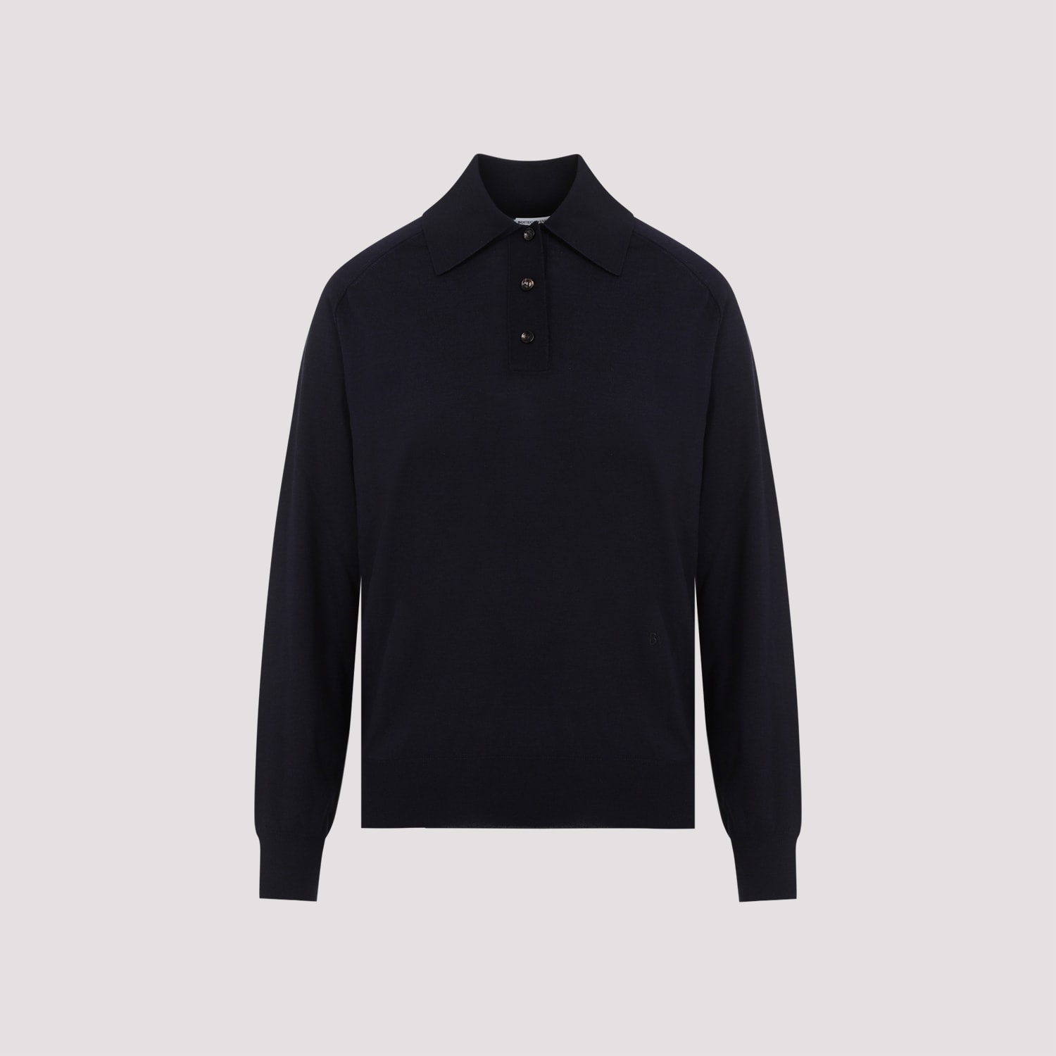 Shop Bottega Veneta Long Sleeves Polo In Navy