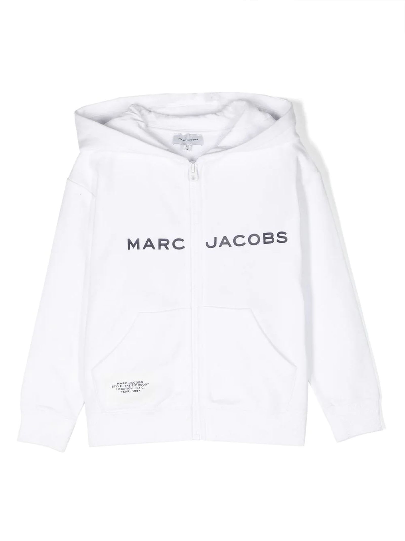 Little Marc Jacobs Kids' White Cotton Hoodie In P Bianco