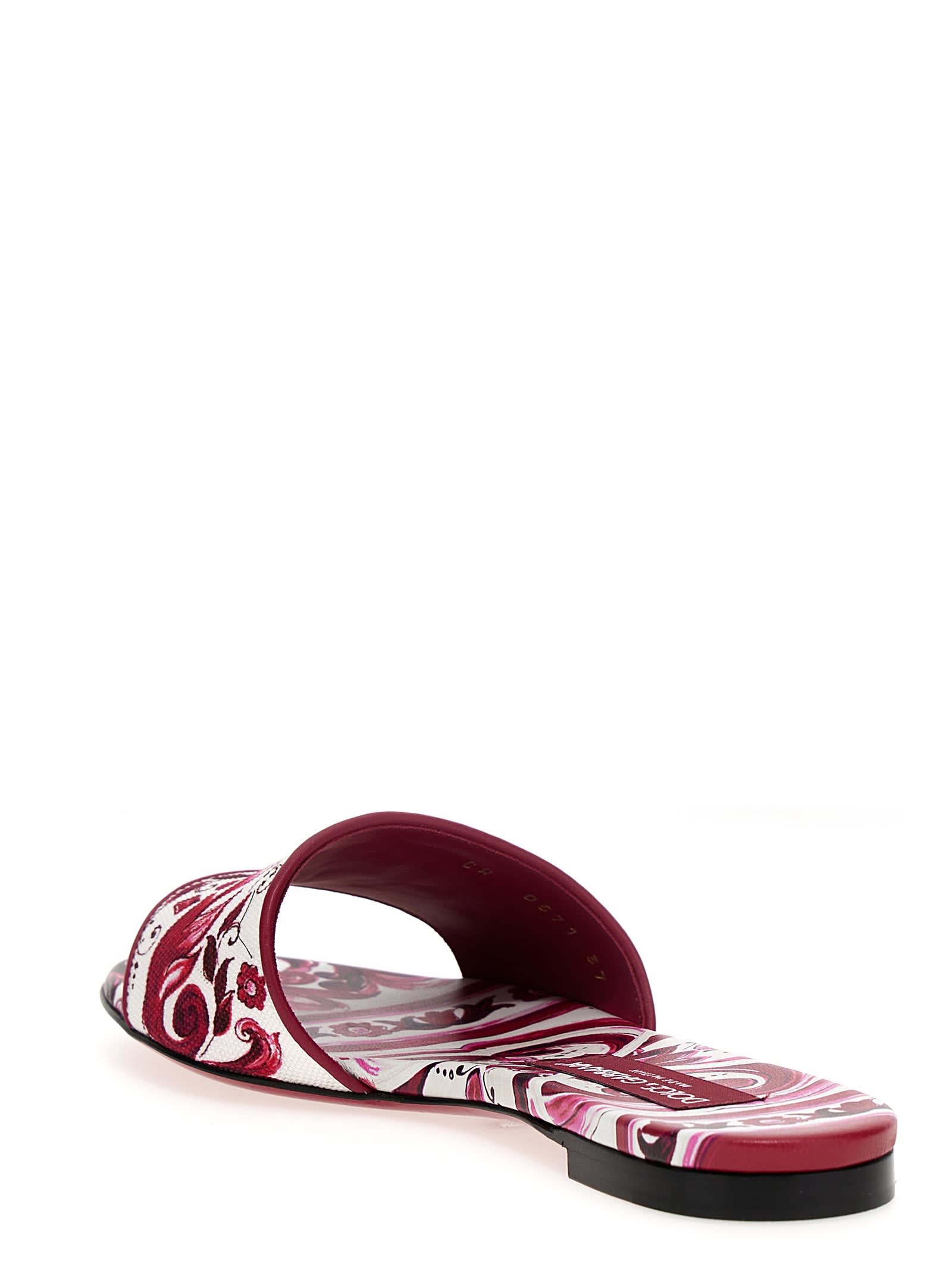 Shop Dolce & Gabbana Maiolica Sandals In Fuchsia