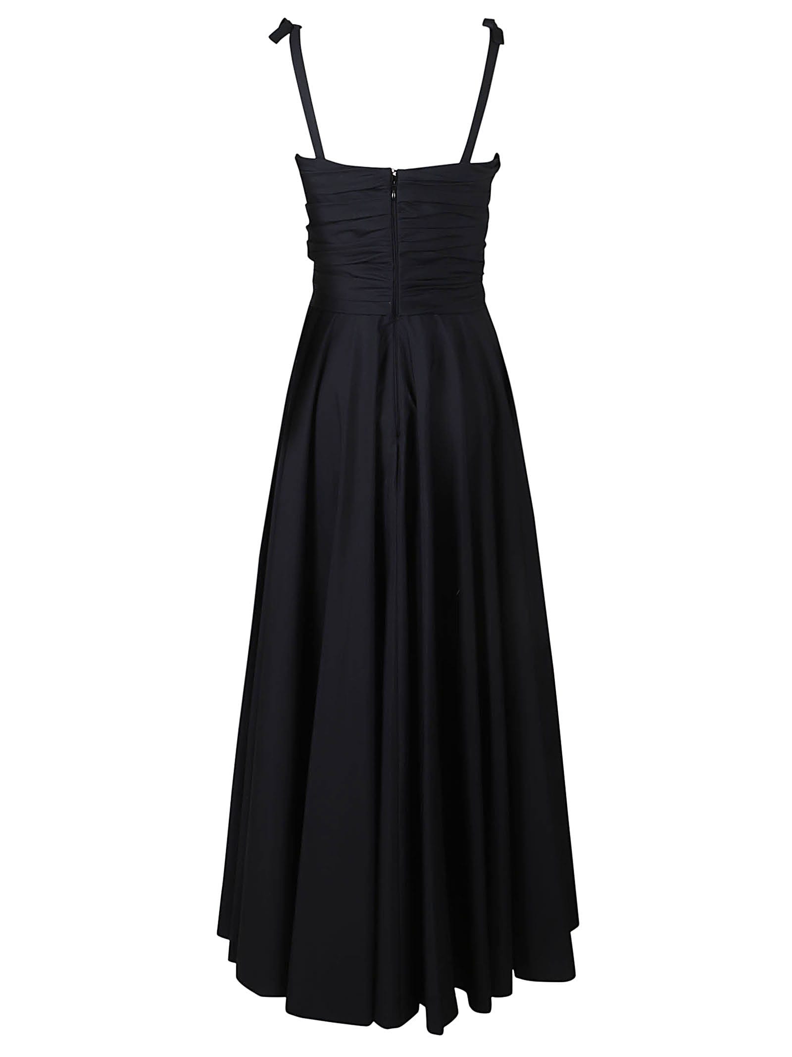 Shop Giambattista Valli Rear Zip Flare Long Dress In Black