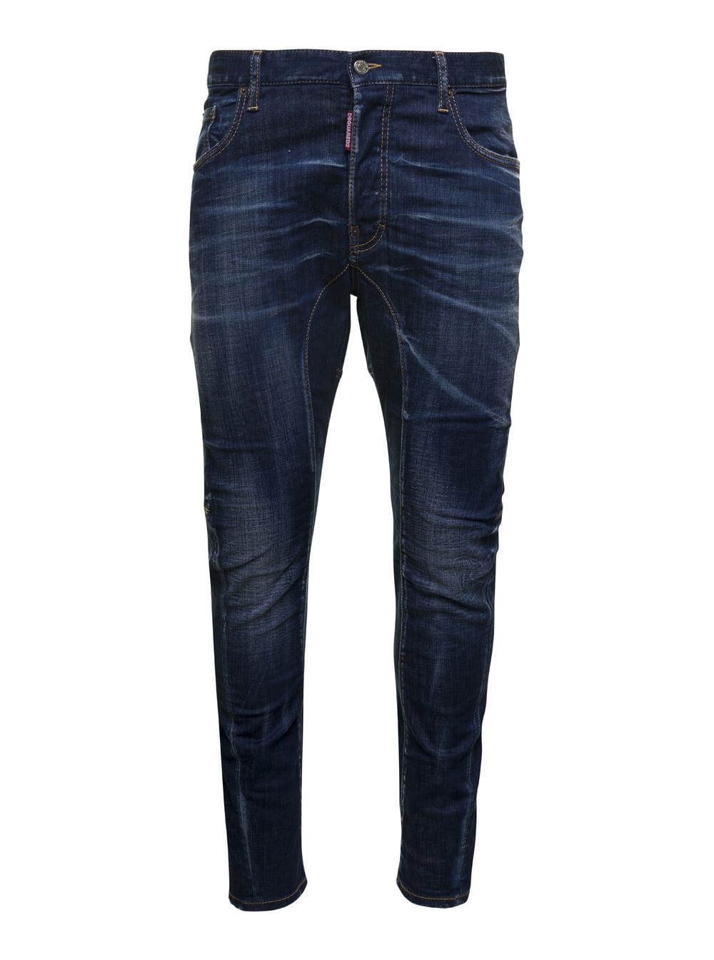 Shop Dsquared2 Blue Denim Straight-leg Jeans In Cotton Man