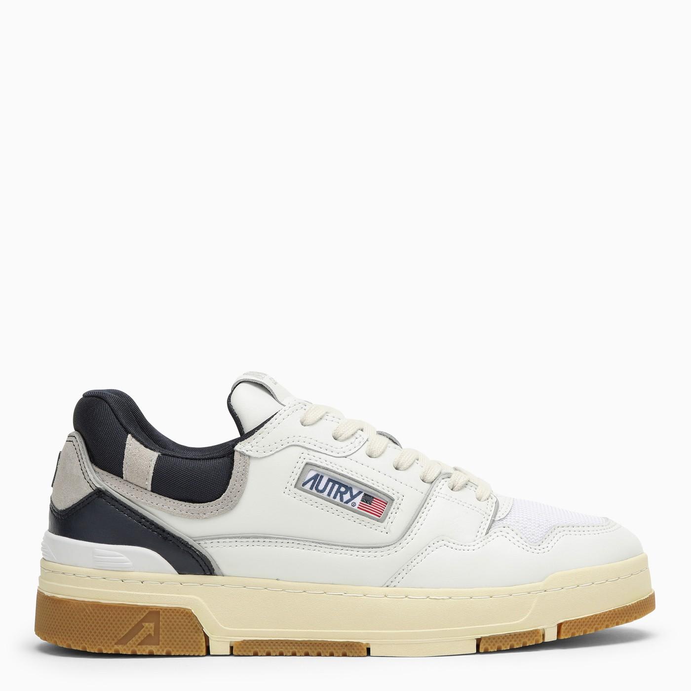 Shop Autry White\/blue Leather And Suede Clc Trainer In White Space Vapoer