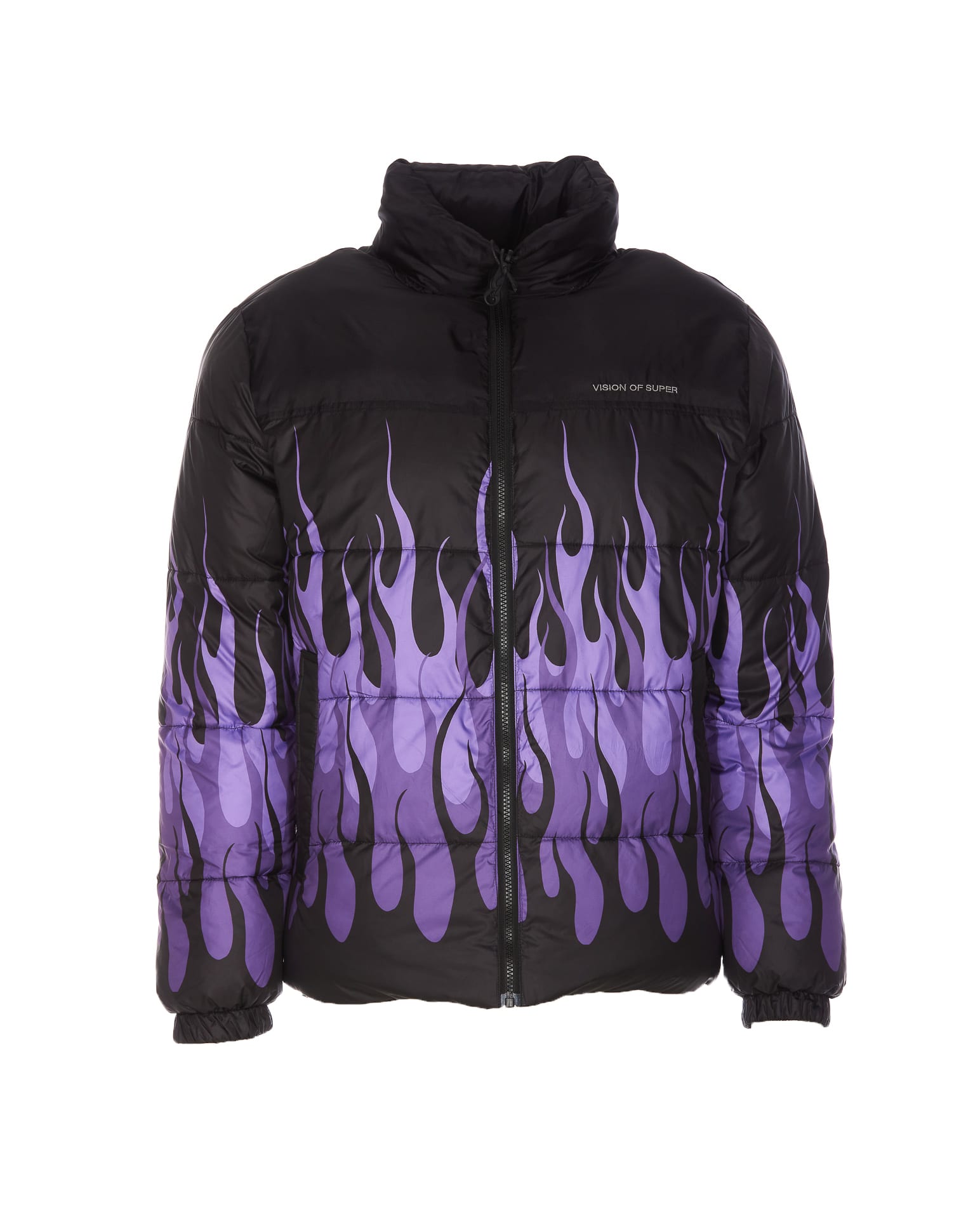 VISION OF SUPER PUFFY DOWN JACKET WITH PURPLE FLAMES