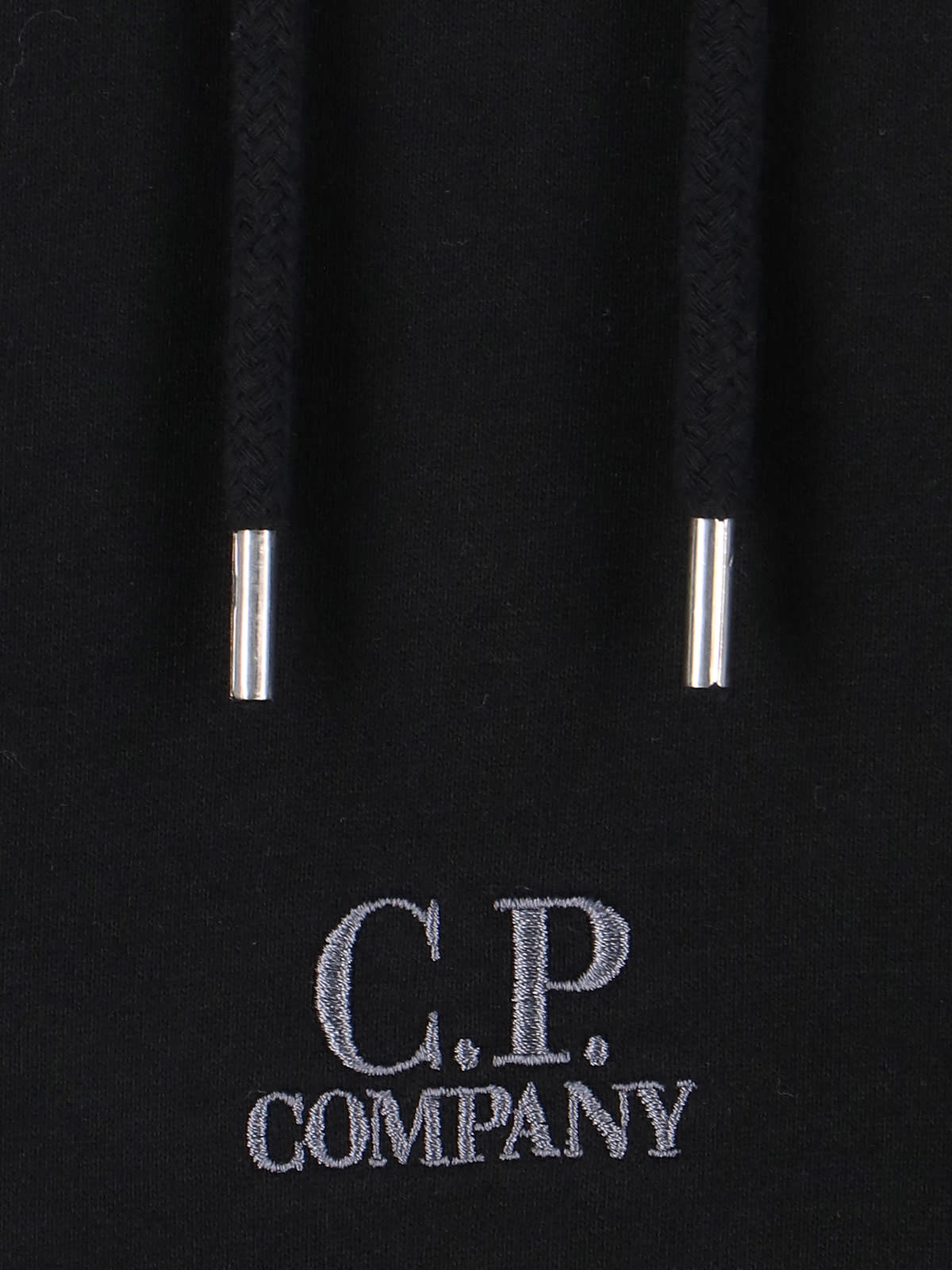 Shop C.p. Company Logo Hoodie In Black