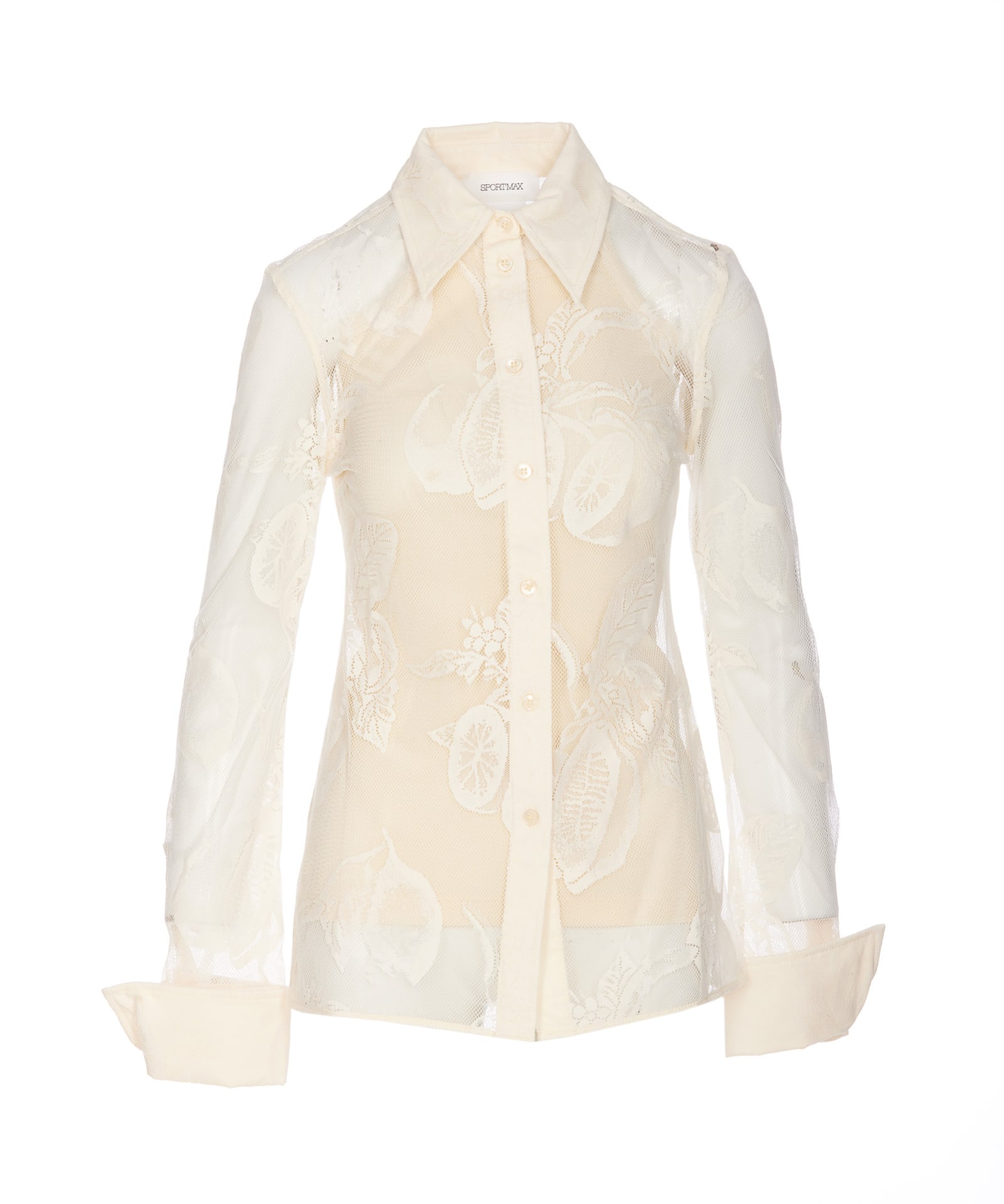 Shop Sportmax Printed Lace Asti Shirt In Neutrals