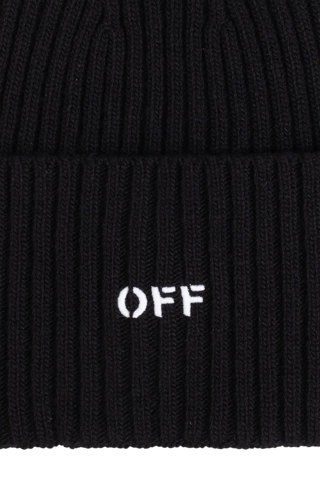 OFF-WHITE OFF STAMP TURN-UP BRIM BEANIE 