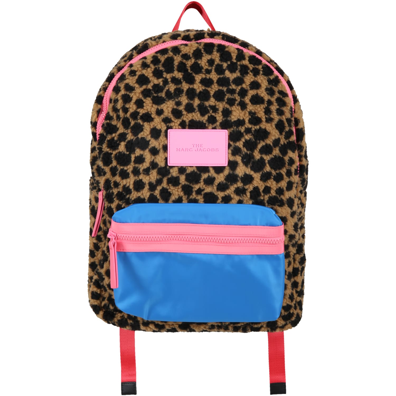 Little Marc Jacobs Brown Backpack For Girl With Pink Logo