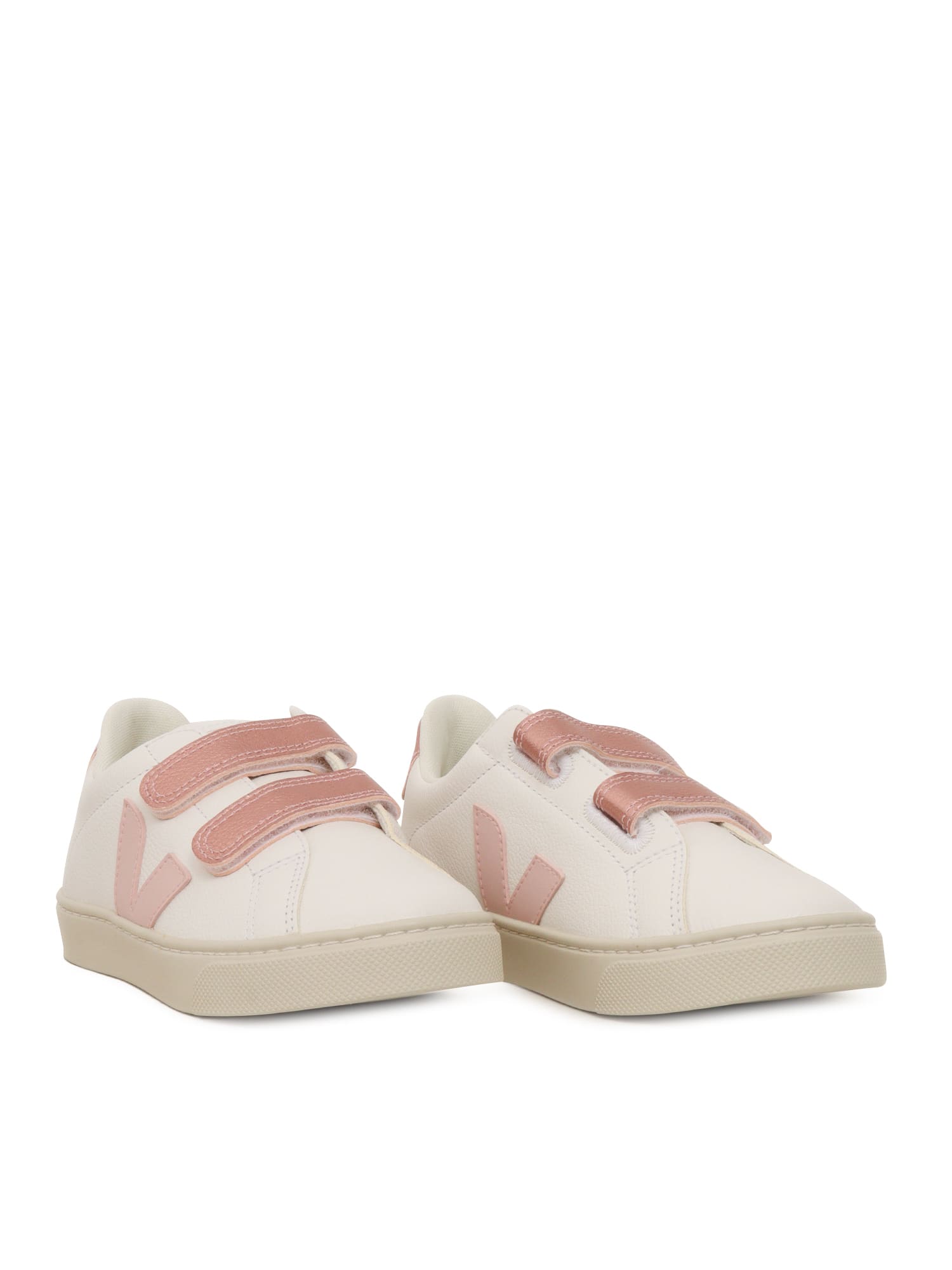 Veja Small Esplar Chromefree Leather Extra-white_petale_nacre Sneakers In White