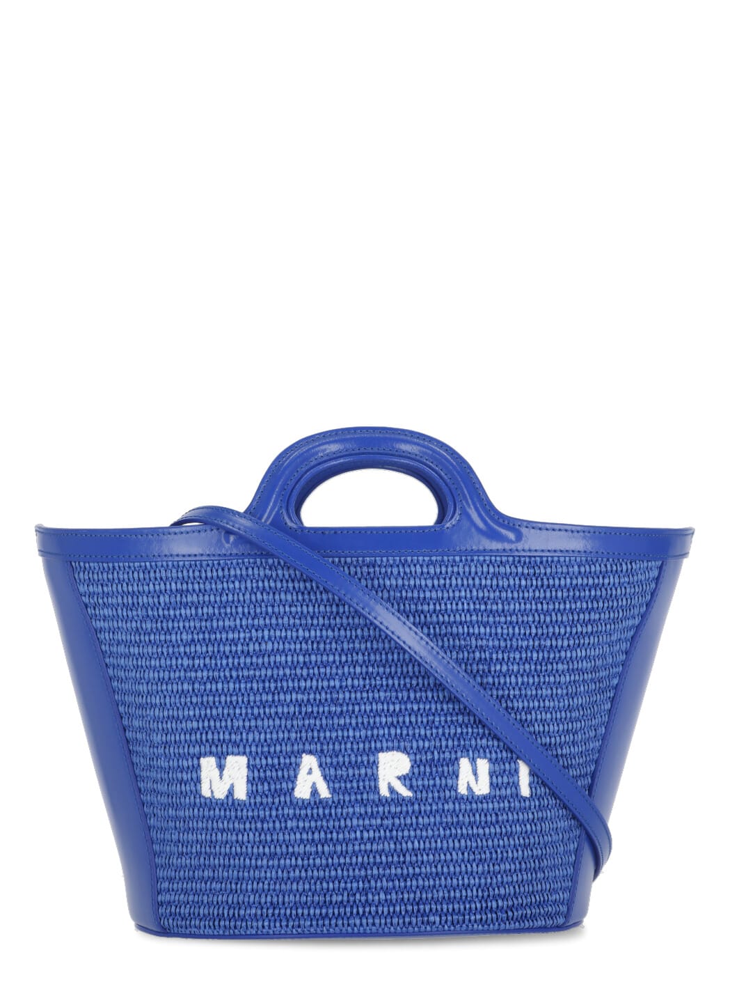 Shop Marni Tropicalia Handbag In Blue