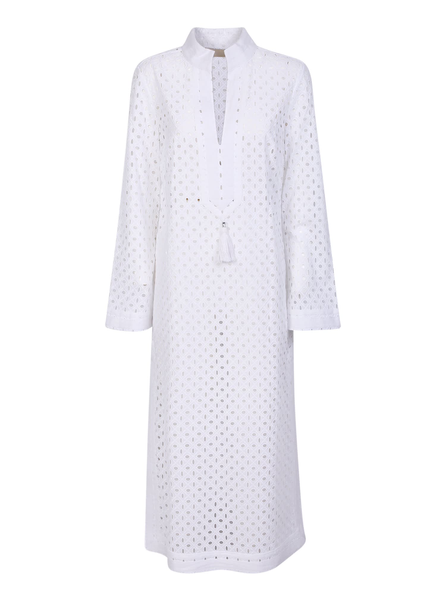 Shop Tory Burch Eyelet Mid-length Tunic In White