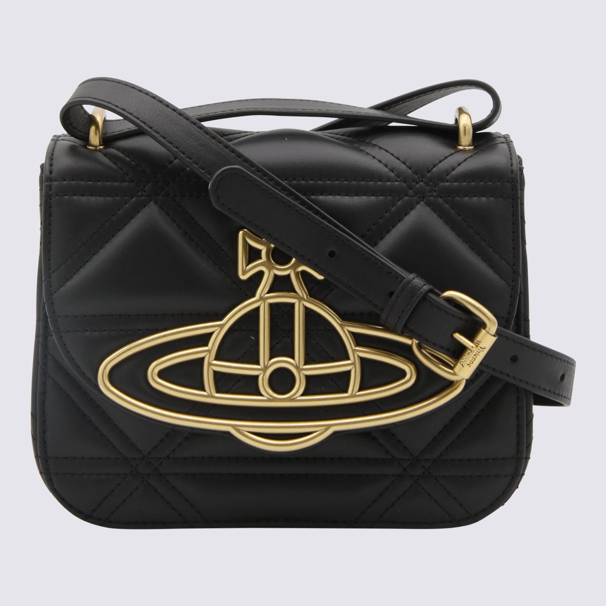 Vivienne Westwood Black Leather Linda Crossbody Bag