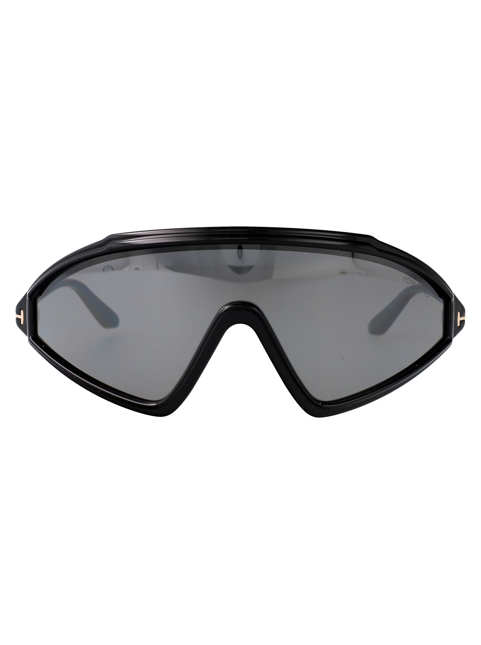 Tom Ford Eyewear Lorna Shield Frame Sunglasses In 01c Nero Lucido / Fumo Specchiato