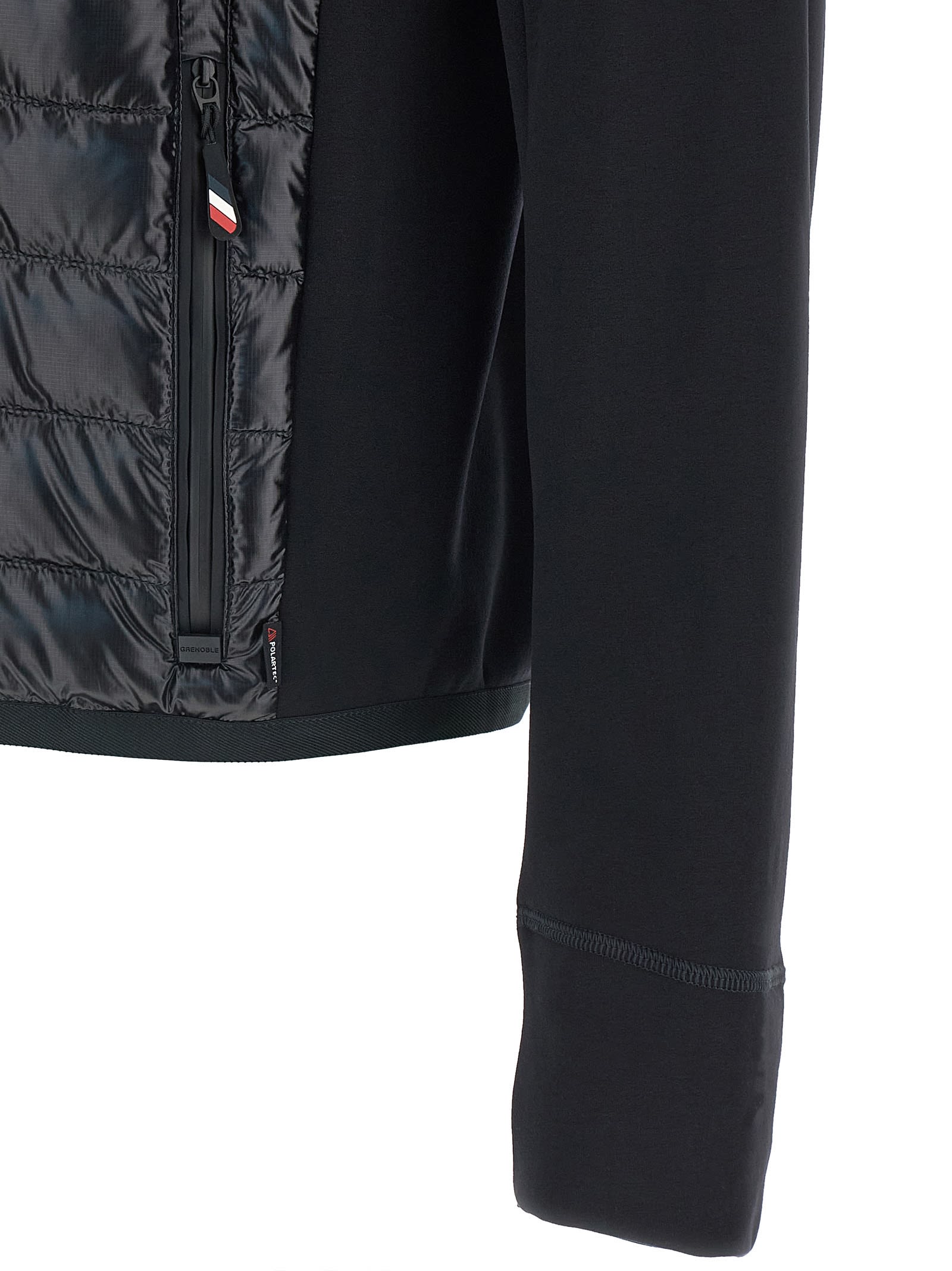 Moncler High Collar Long Sleeve Padded Sweatshirt In Black