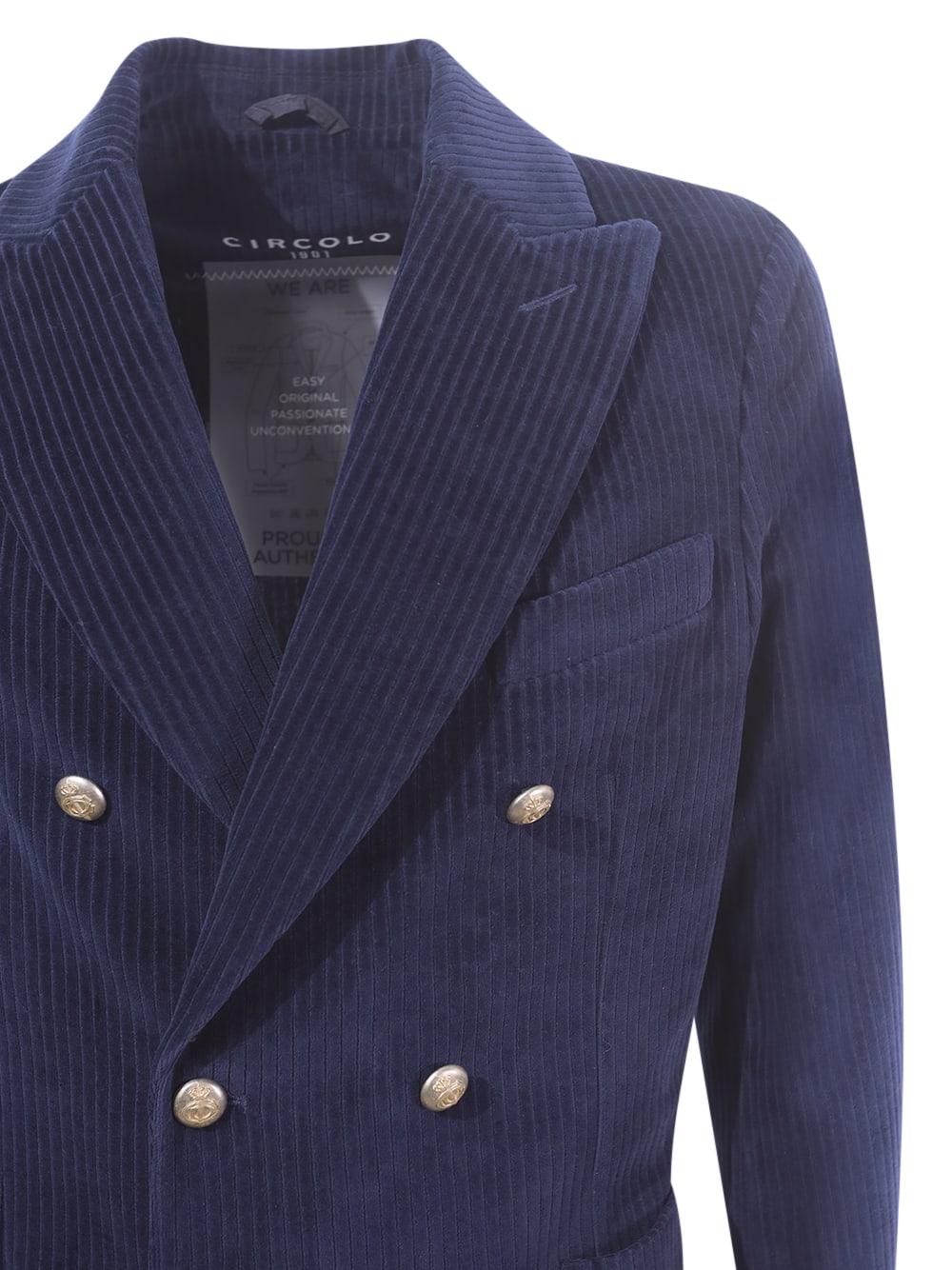 Shop Circolo 1901 Double-breasted Circolo Jacket In Blue