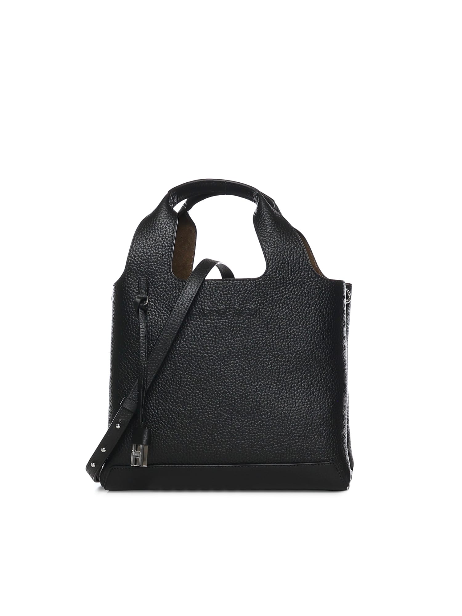 Hogan Small Leather Tote Bag In Black