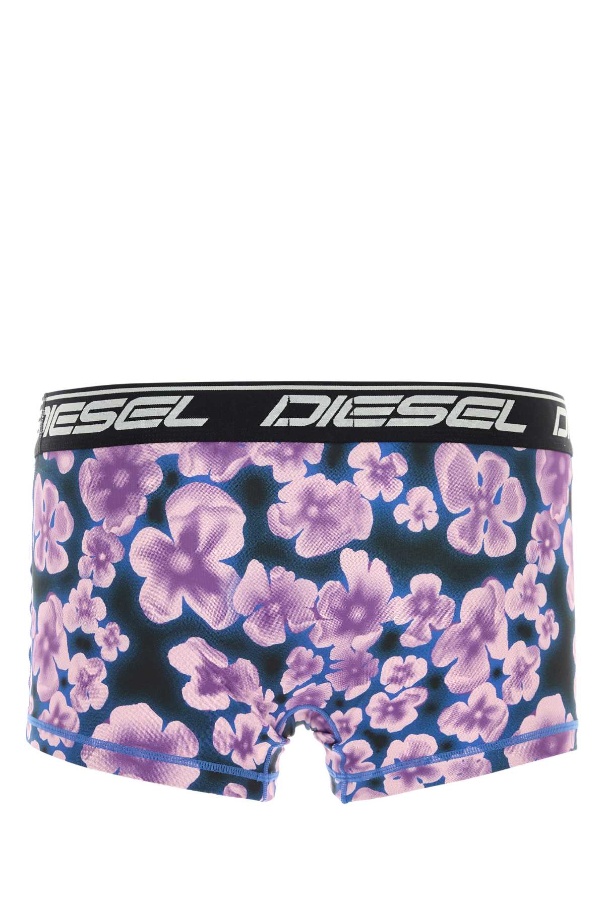 Diesel Printed Stretch Polyester Boxer In Purple