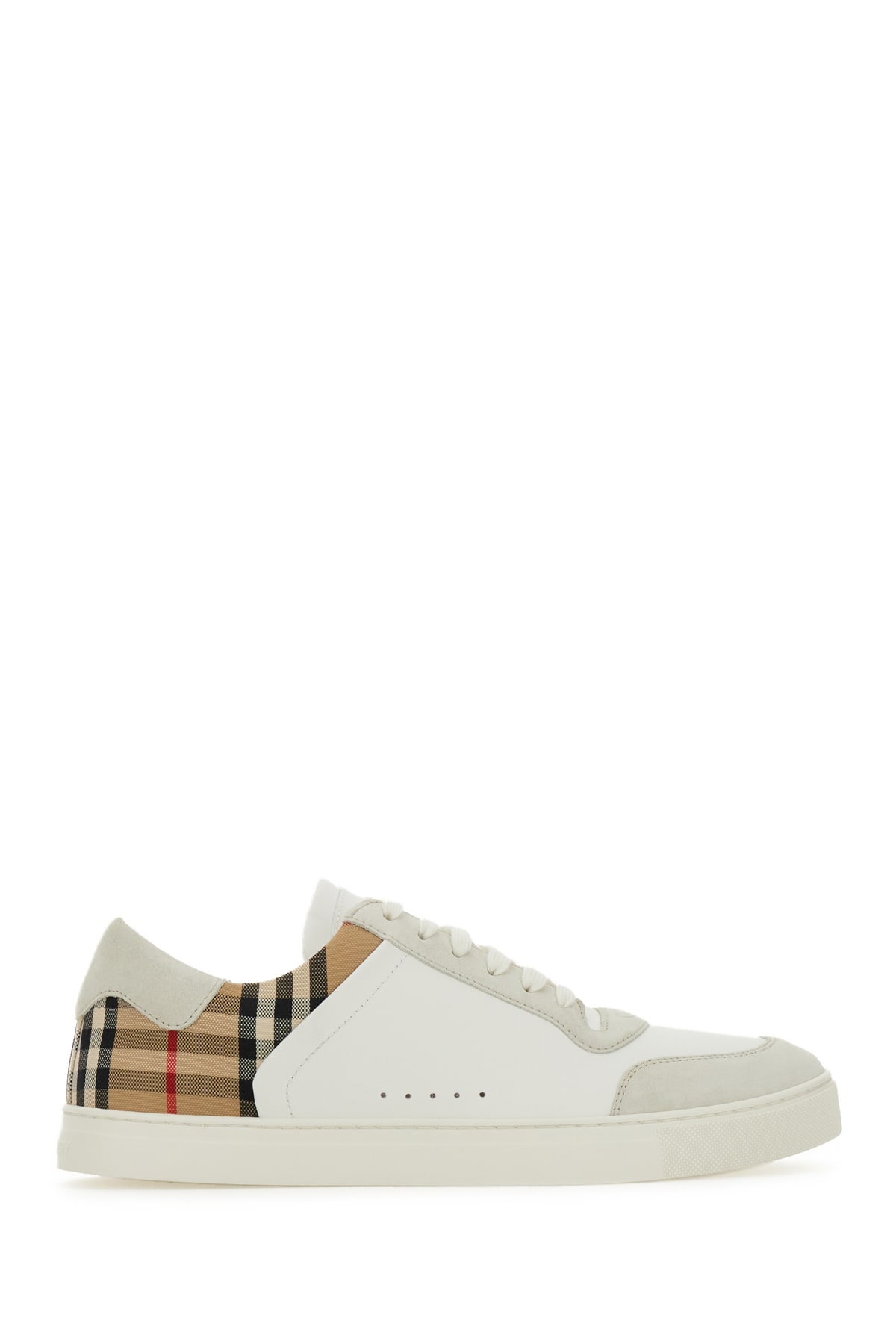 Shop Burberry Multicolor Suede And Leather Sneakers In Archivebeigeipchk