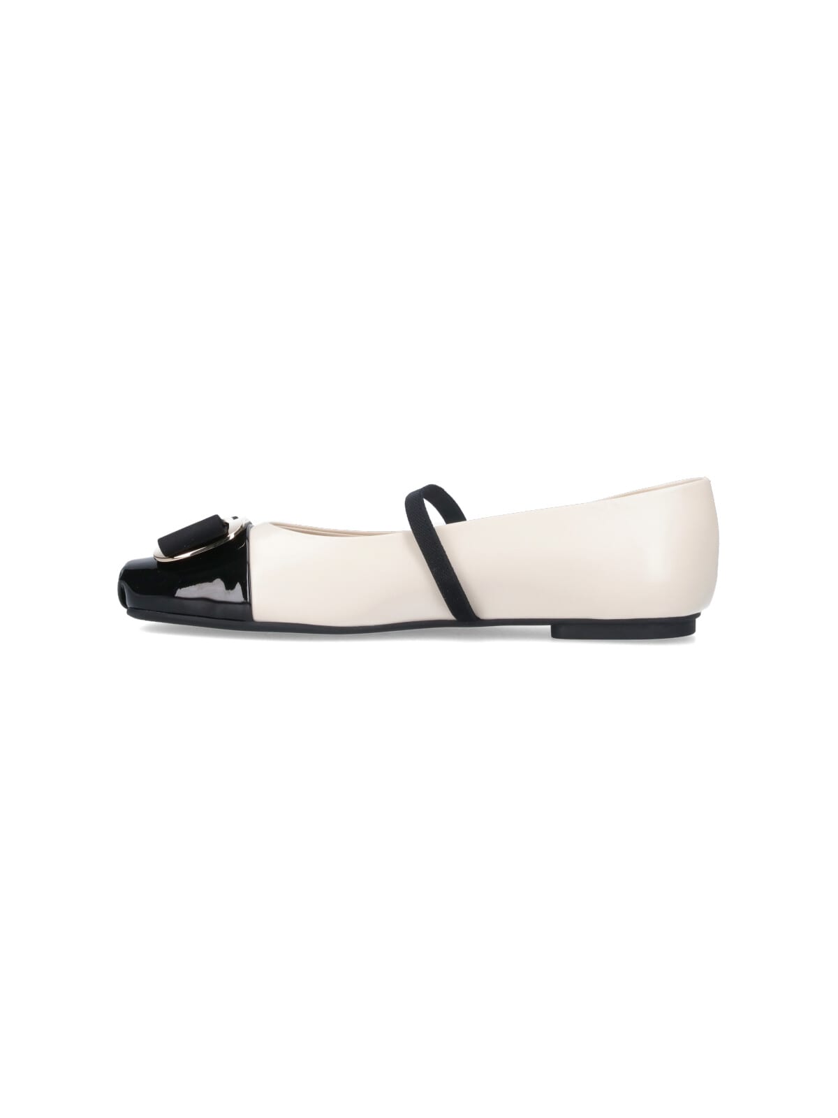 Shop Ferragamo Vara Ballet Flats In White