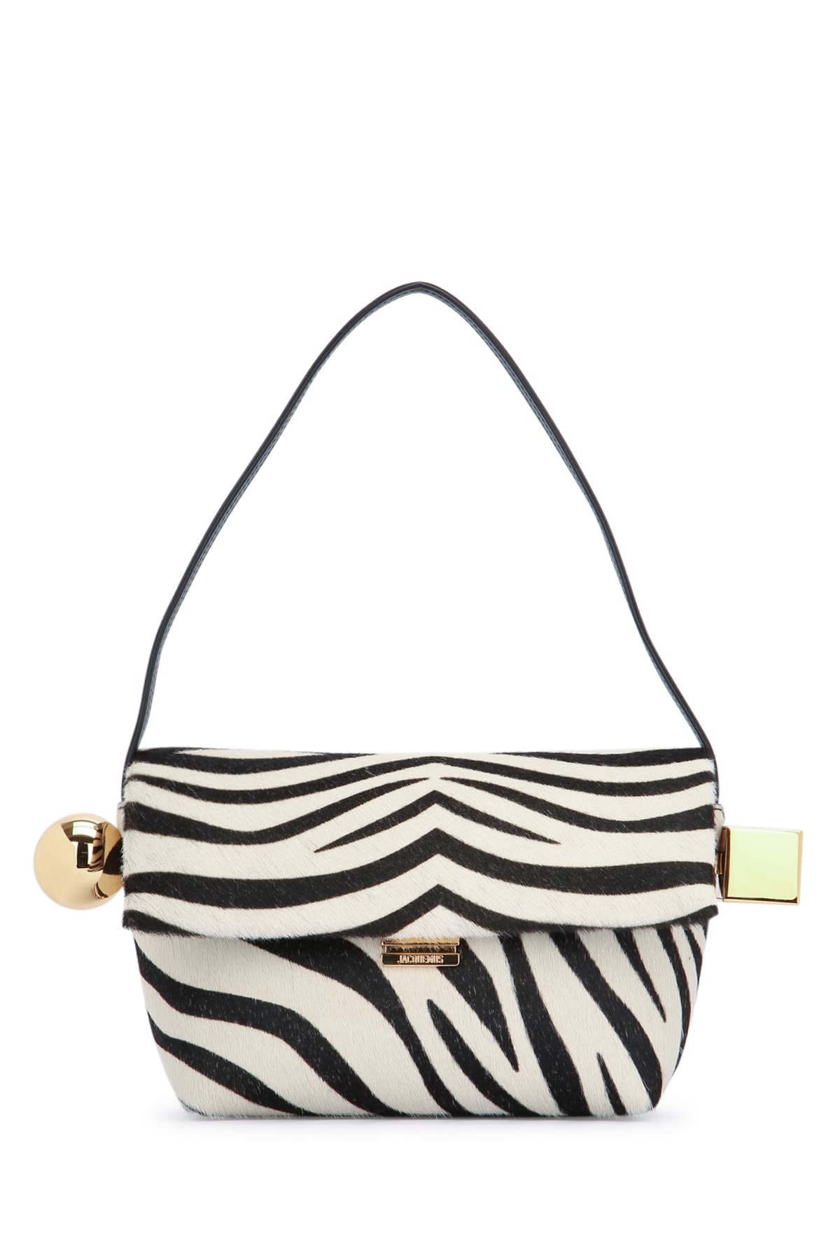 Shop Jacquemus Le Rond Carre In Blackandwhitezebra