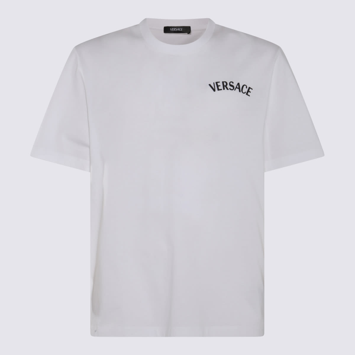 Versace White And Black Cotton T-shirt