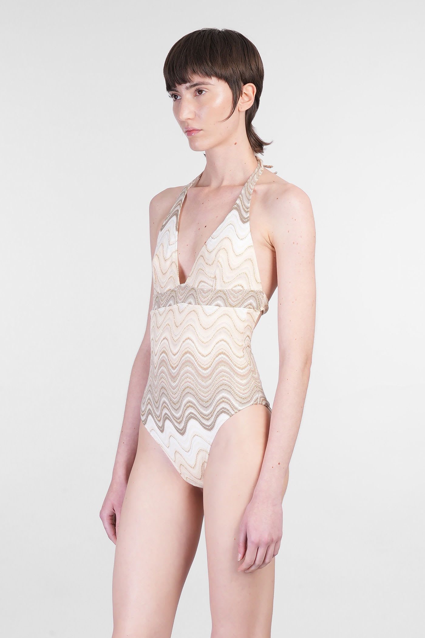 Mc2 Saint Barth Marylin Beachwear In Beige Polyester In Neutral