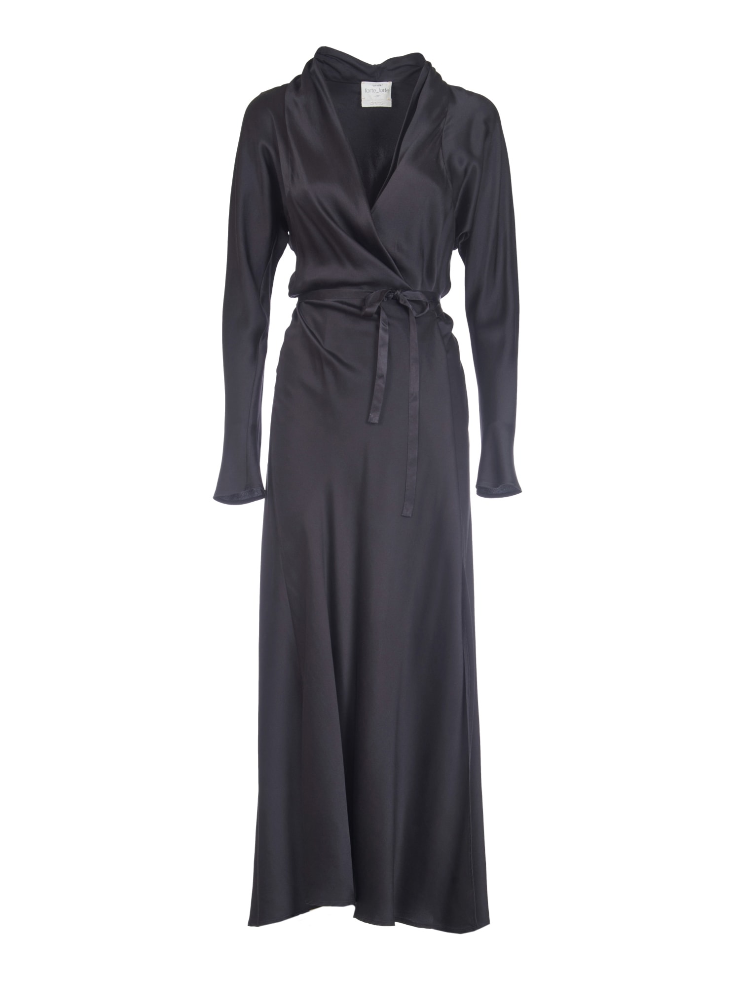 Forte_Forte Tie-waist V-neck Long-sleeved Dress