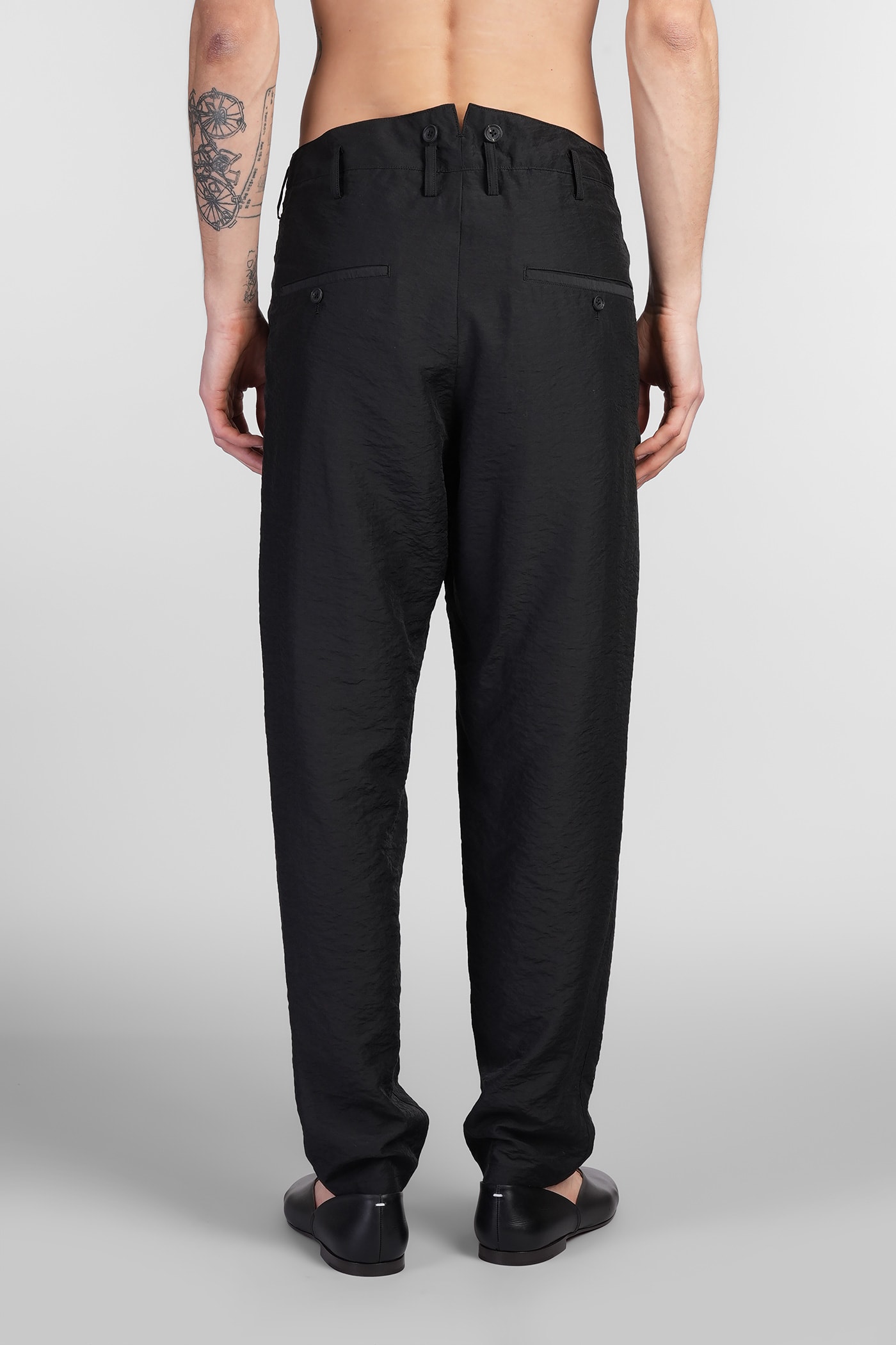 Yohji Yamamoto Drop-crotch Track Pants In Black
