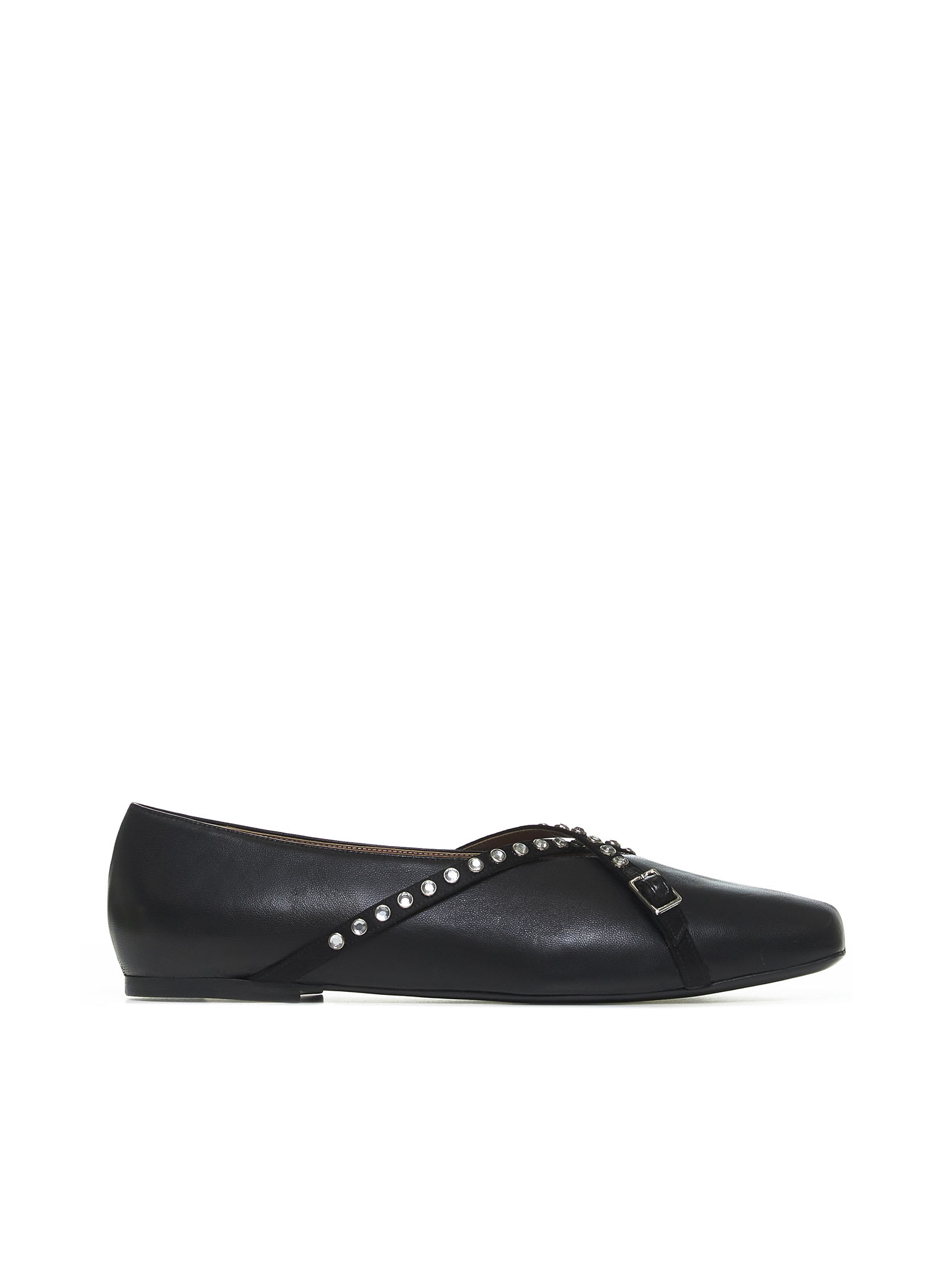 Shop D’accori Flat Shoes In Pure Black Nappa