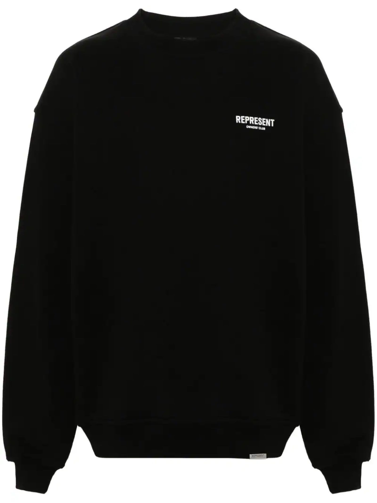 Shop Represent Black Cotton Sweatshirt In Nero