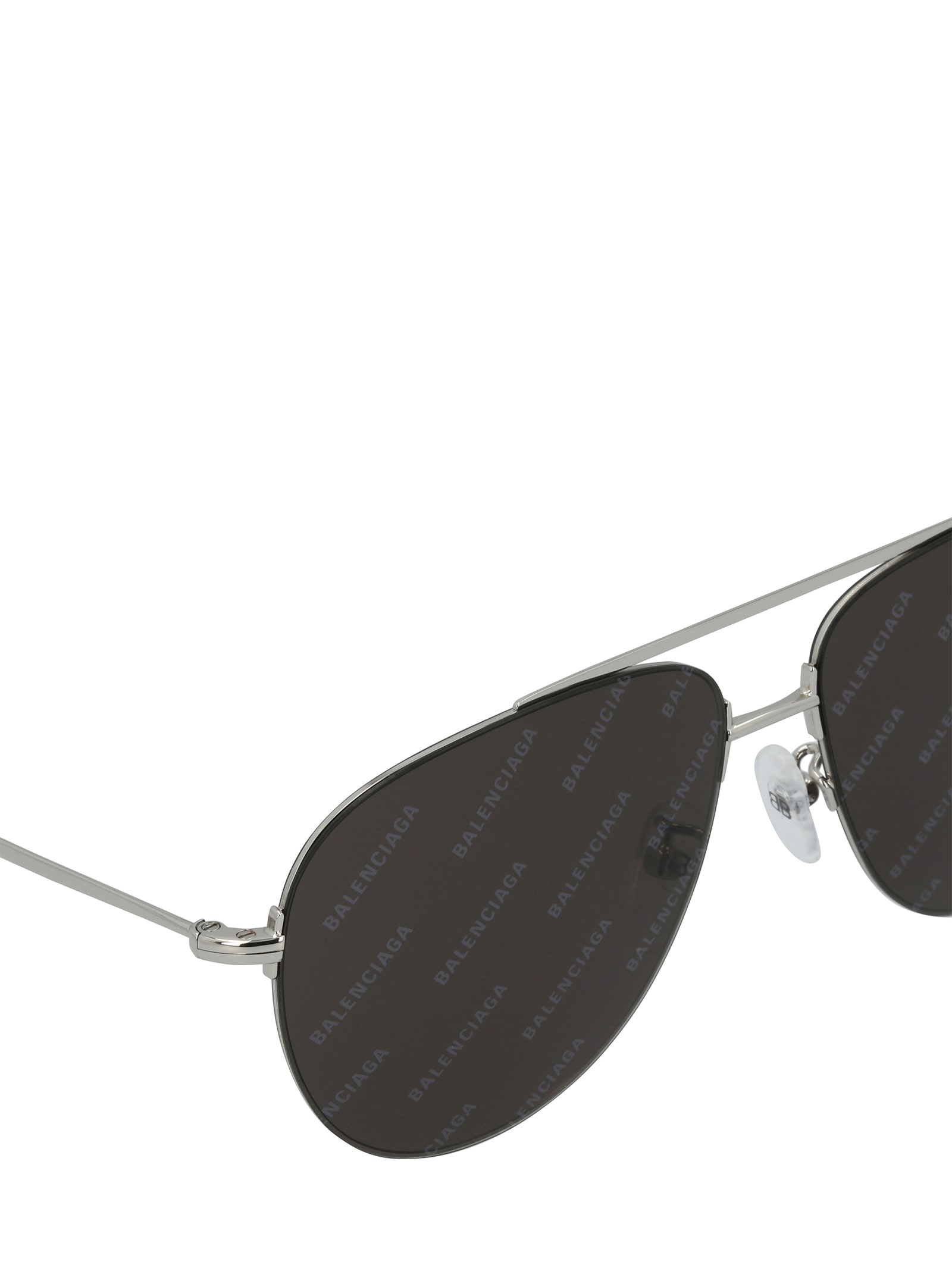 Shop Balenciaga Bb0013s Silver Sunglasses
