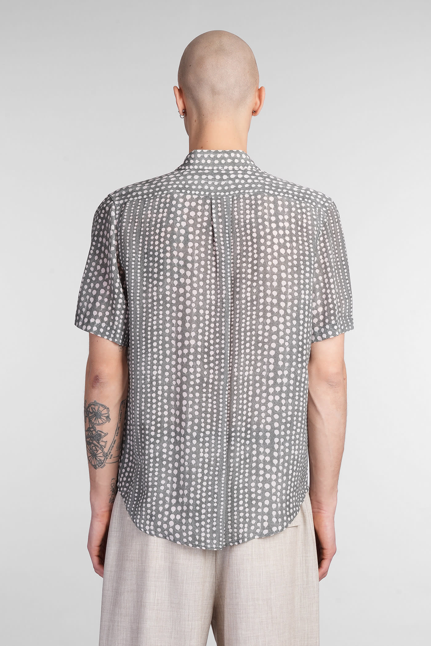 Mauro Grifoni Shirt In Green Silk In Green