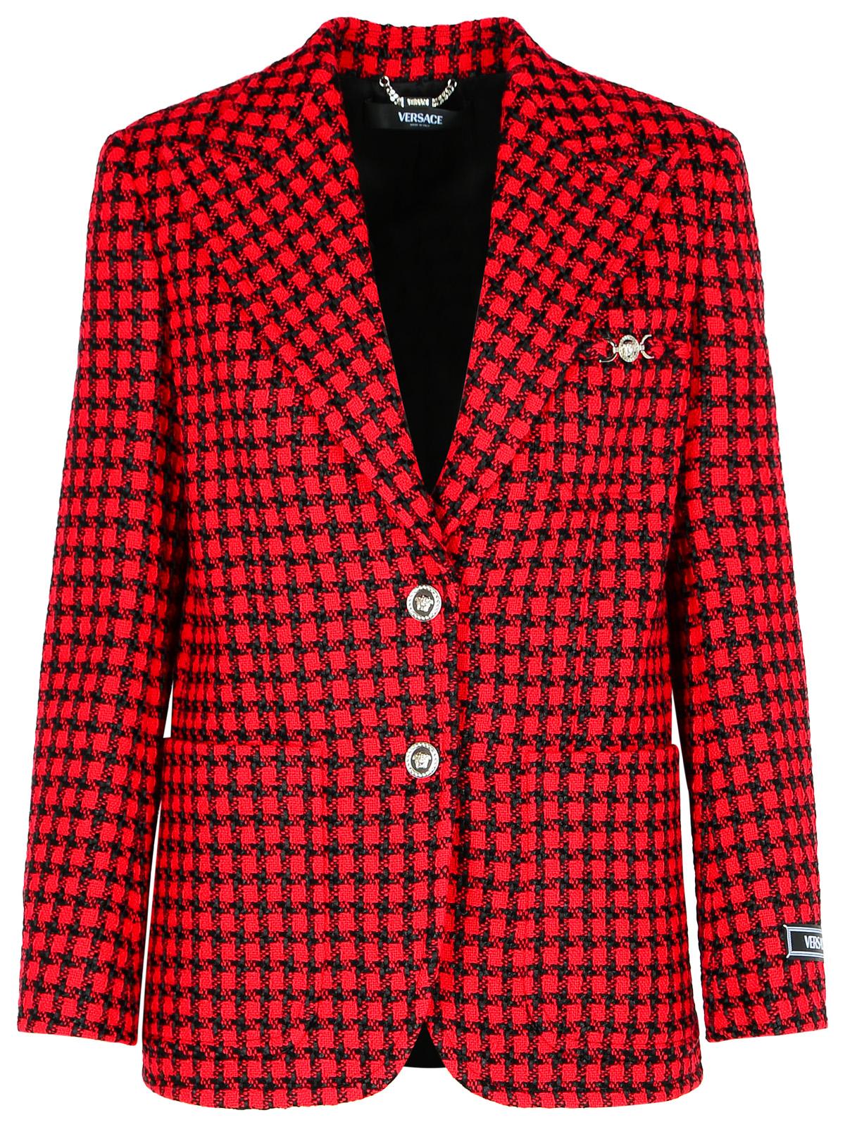 Shop Versace Red Wool Blend Blazer