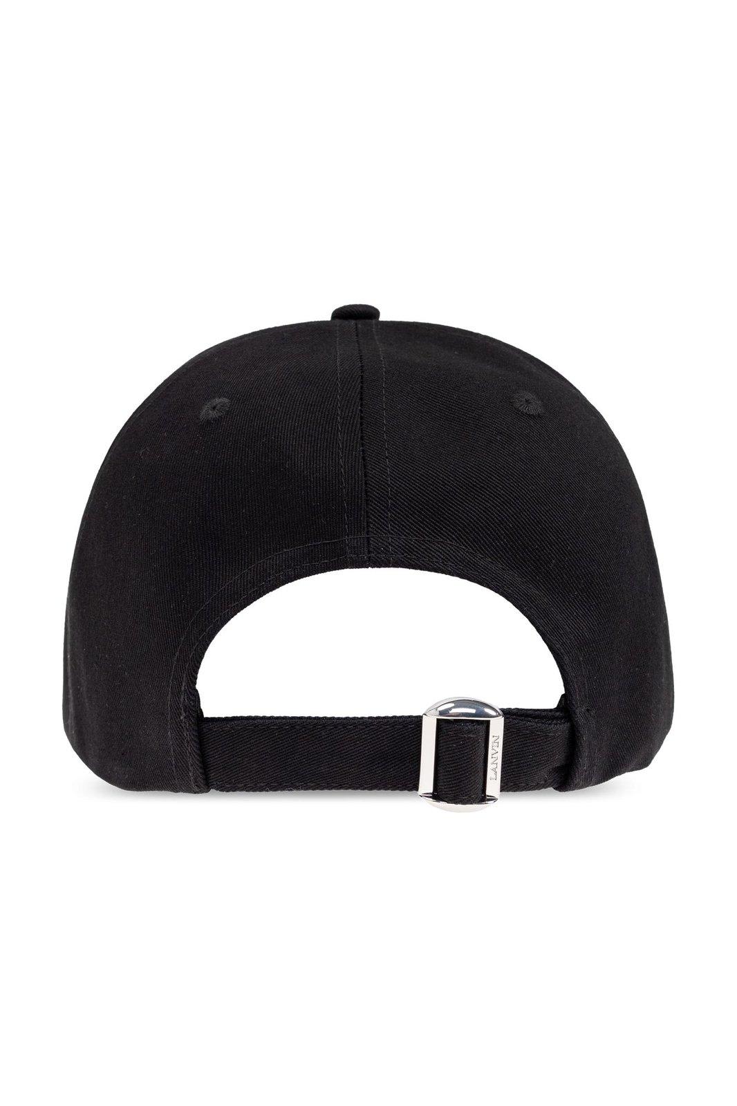 Lanvin Baseball Cap With Embroidery In Nero