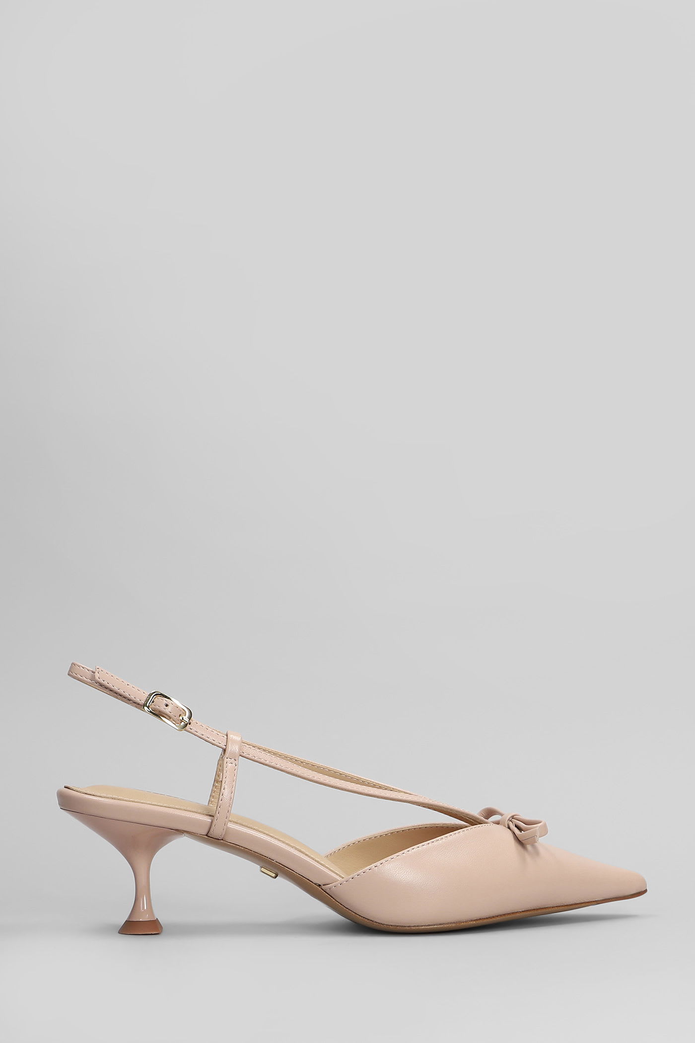 Satina Heel 55 Pumps In Powder Leather