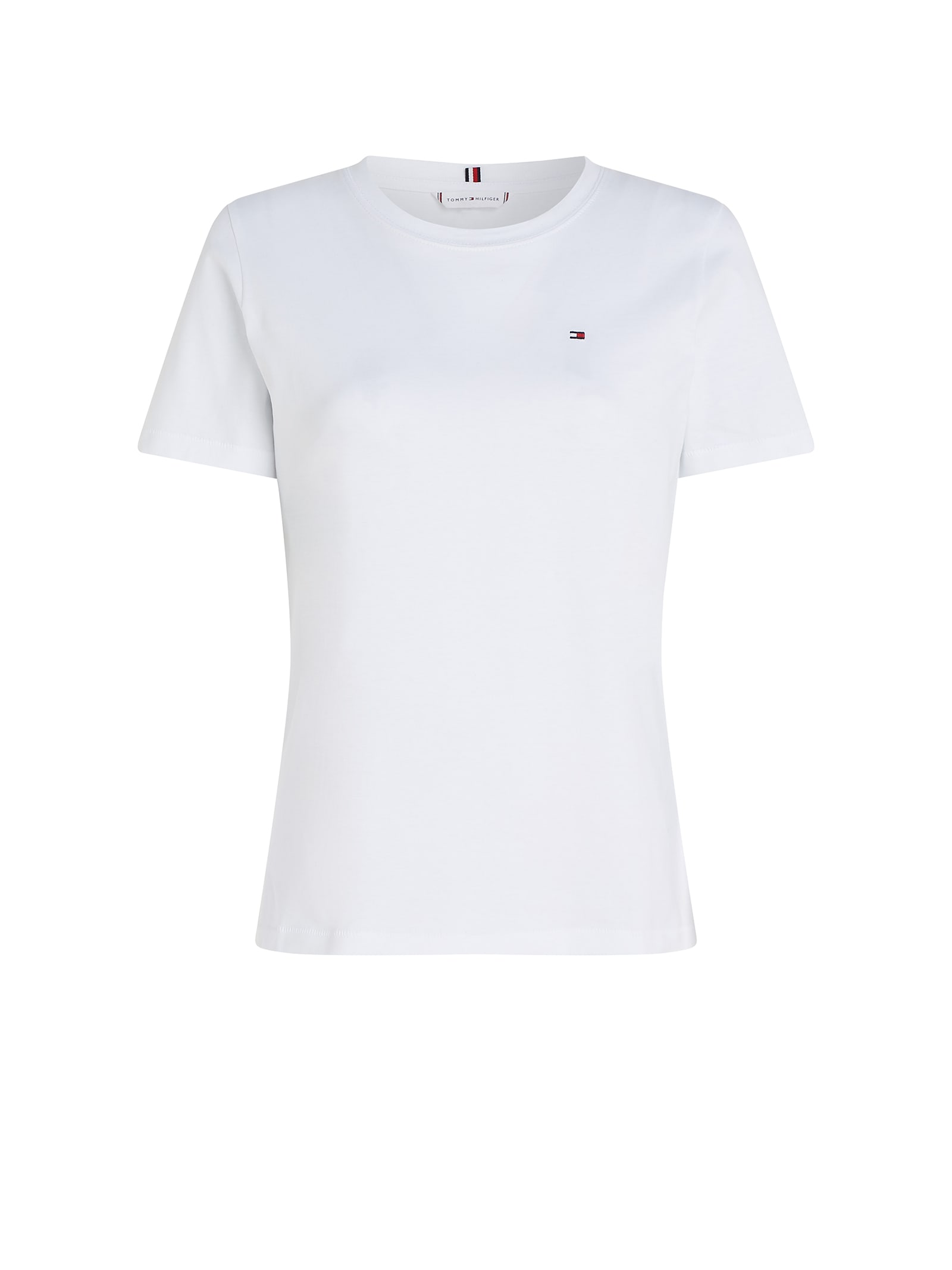 Shop Tommy Hilfiger White T-shirt With Mini Logo In Optic White