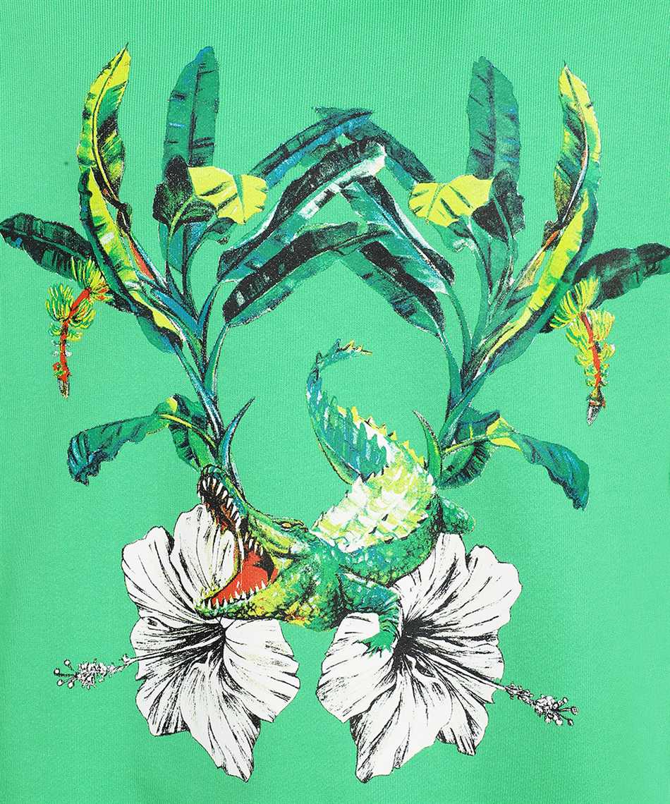 Msgm Floral-print Hoodie In Green