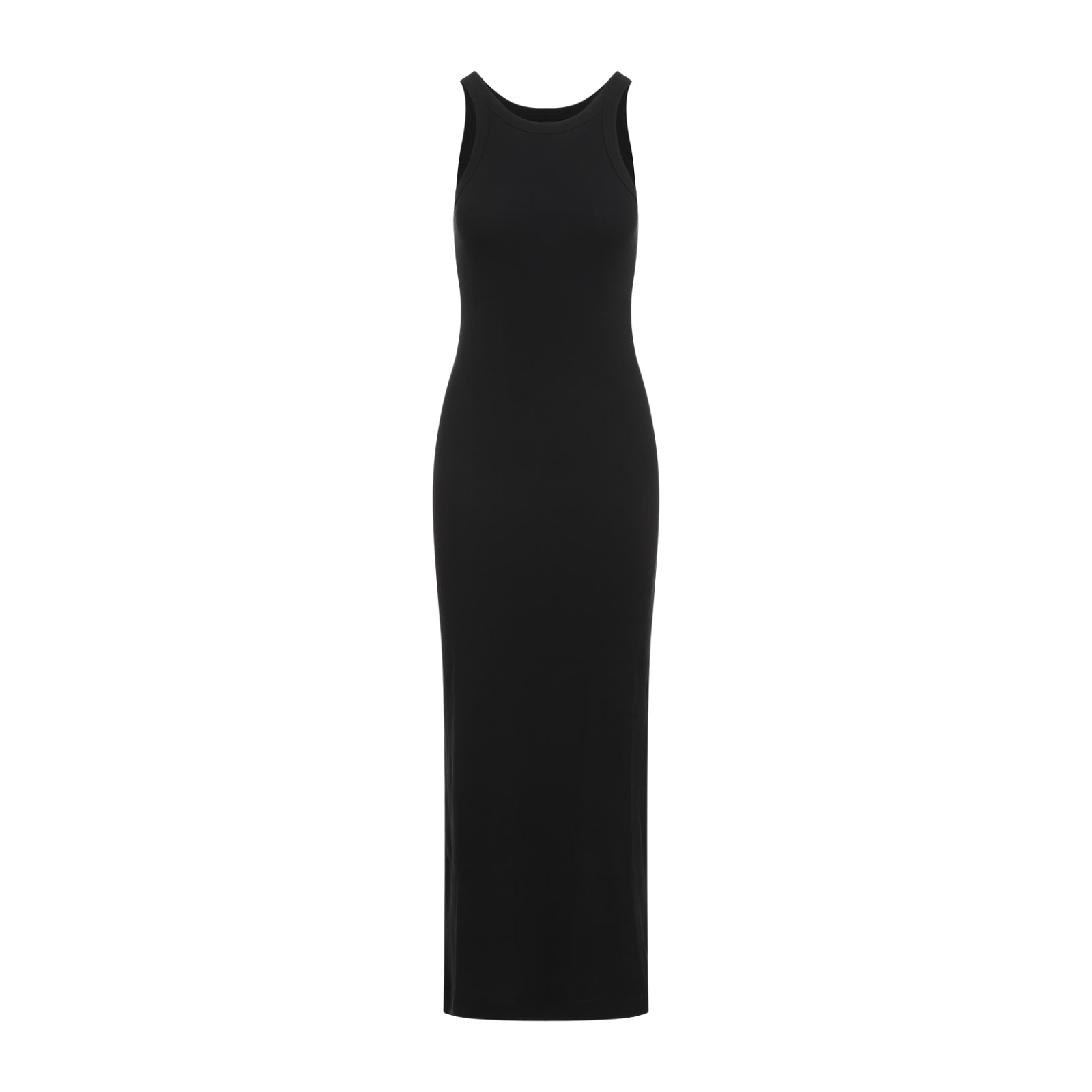 Shop Totême Curved Rib Tank Long Dress In Black