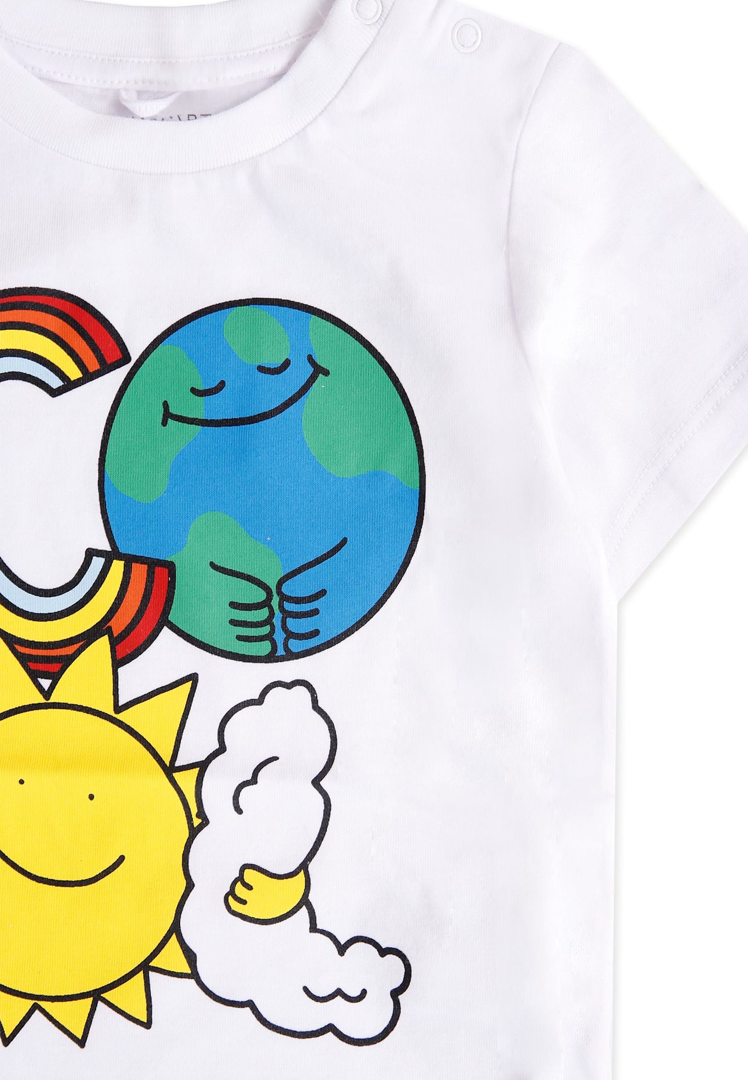 Stella Mccartney White T-shirt For Babykids With Sun In White