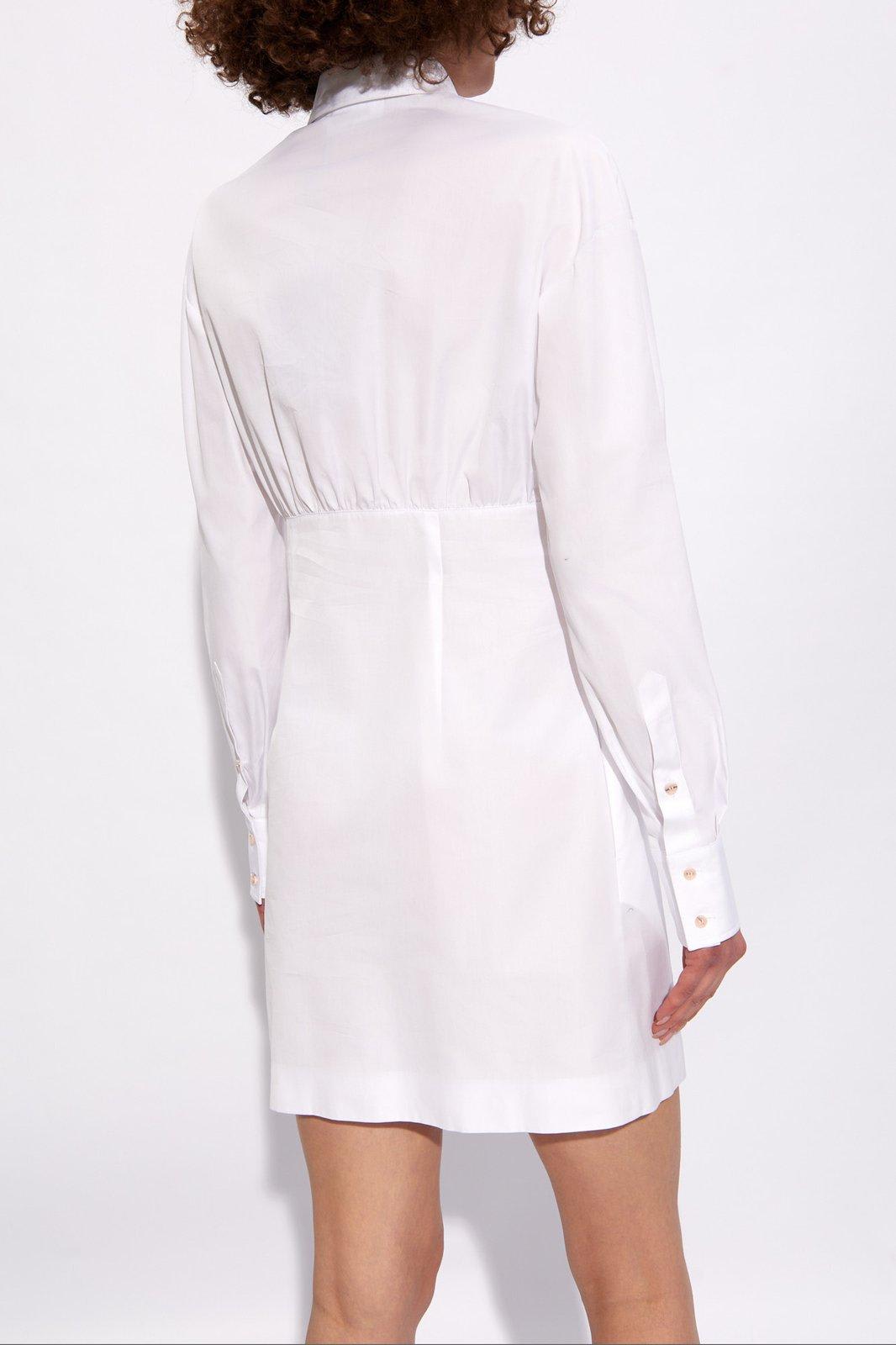 Shop Dsquared2 Long-sleeved Shirt Dress In White