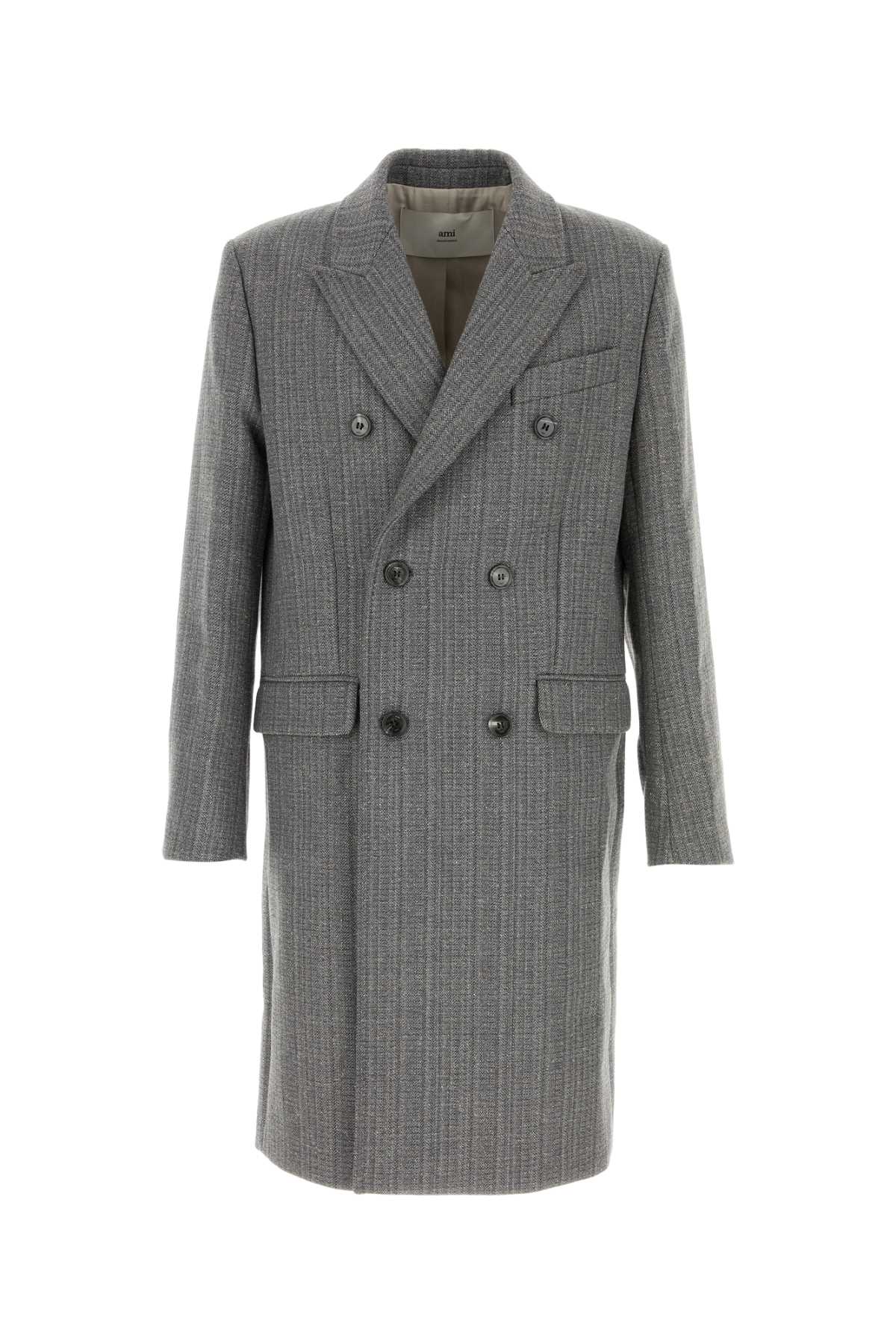 Grey Wool Blend Coat